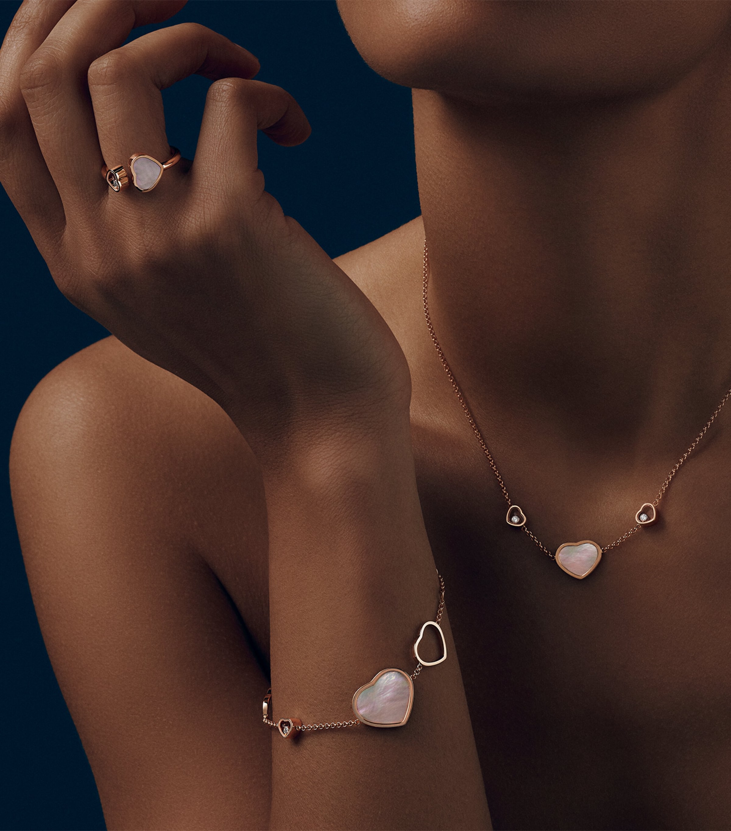 Rose Gold and Diamond Happy Hearts Ring Image 4