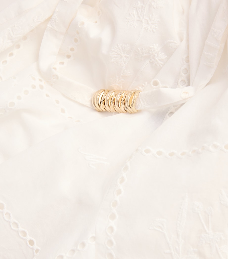 Cotton Embroidered Mini Dress WHITE Image 5