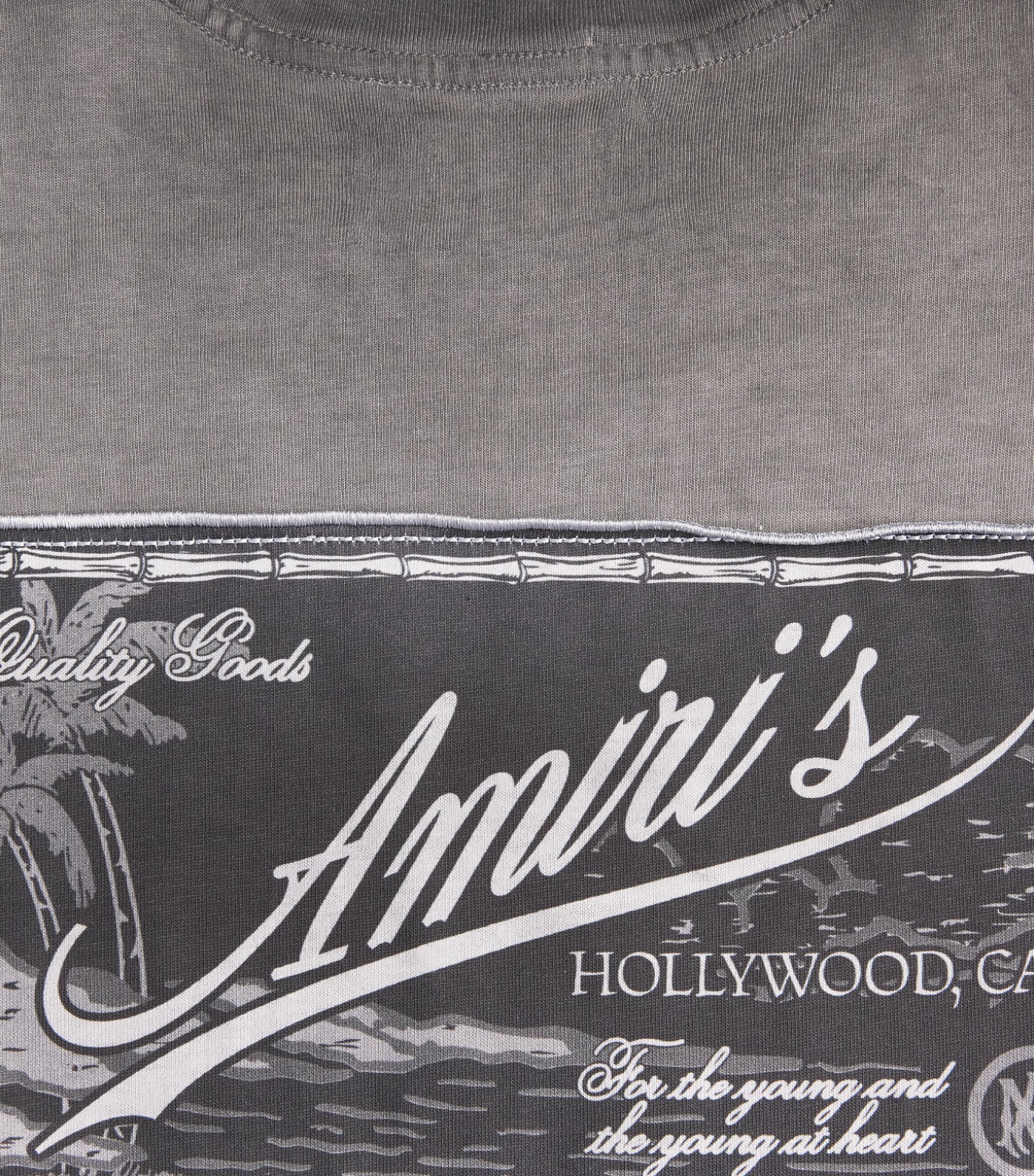 AMIRI Mens Cotton Quality Goods Patch T-Shirt Black Image 6