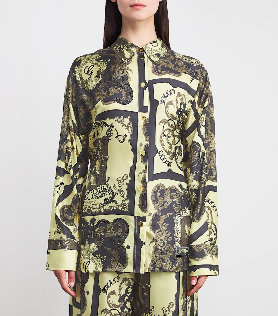 Silk Ornate Print Shirt 308 POPCORN Image 3