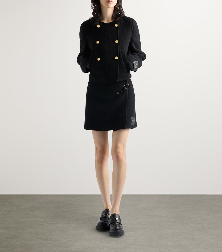 Wool-Blend Satefy Pin Mini Skirt F0002 Image 2