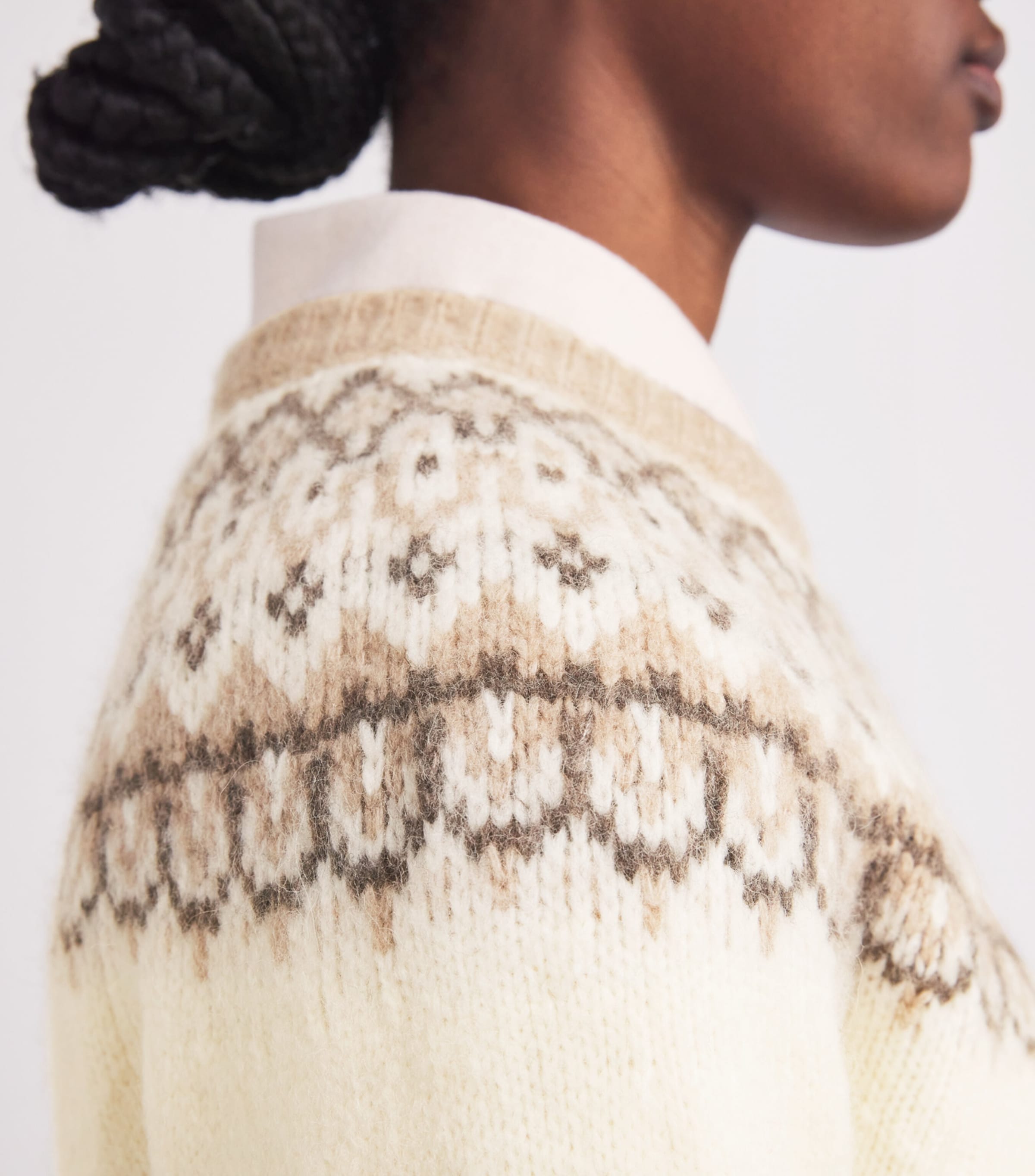 Wool-Blend Misha Sweater IVORY MULTI Image 6