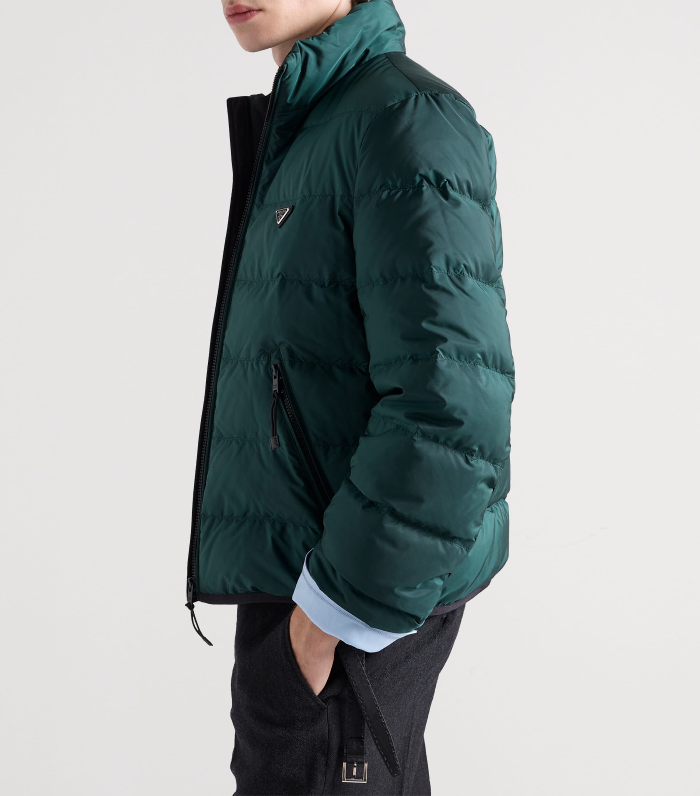 Prada Mens Re-Nylon Puffer Jacket Green Image 3