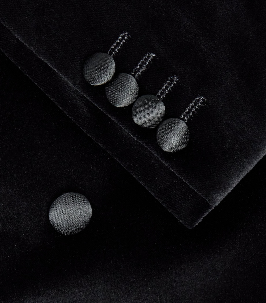 Pal Zileri Mens Stretch-Cotton Double-Breasted Tuxedo Jacket Black Image 6