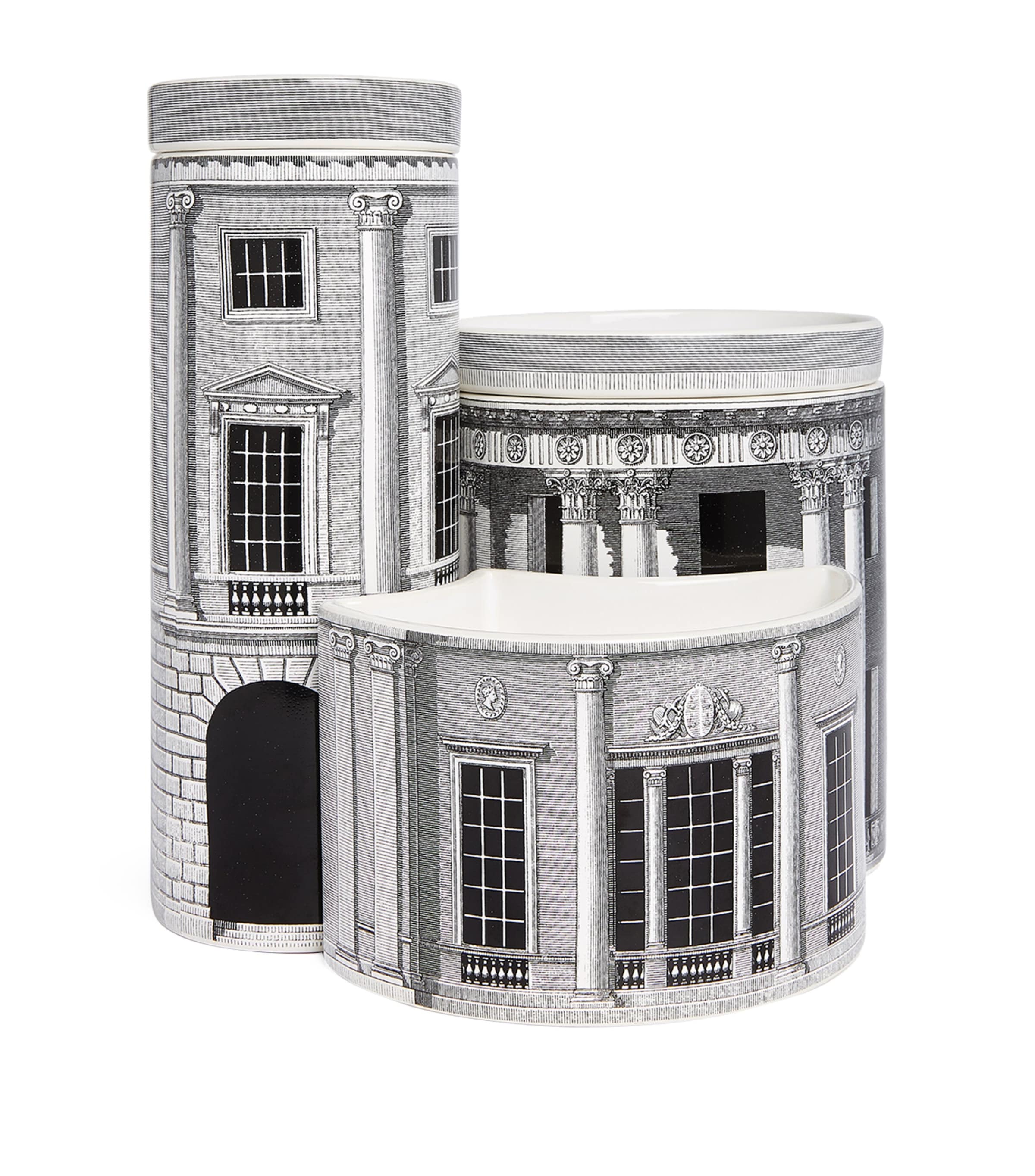 Fornasetti Set of 3 Architettura Candles (2.35kg) | Home Accessories | Candles | Designers | Fornasetti