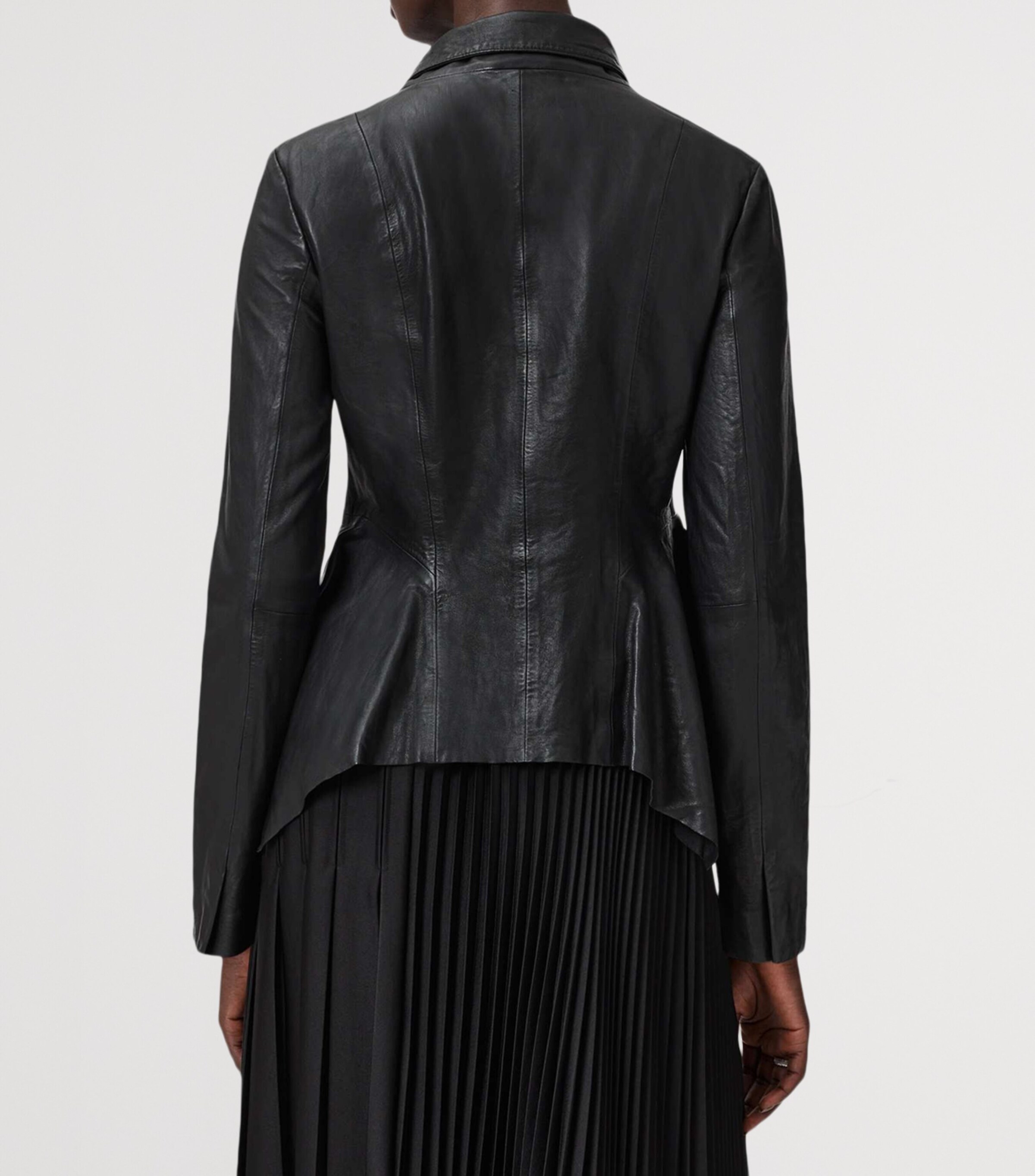 AllSaints Womens Leather Grace Biker Jacket Black Image 4
