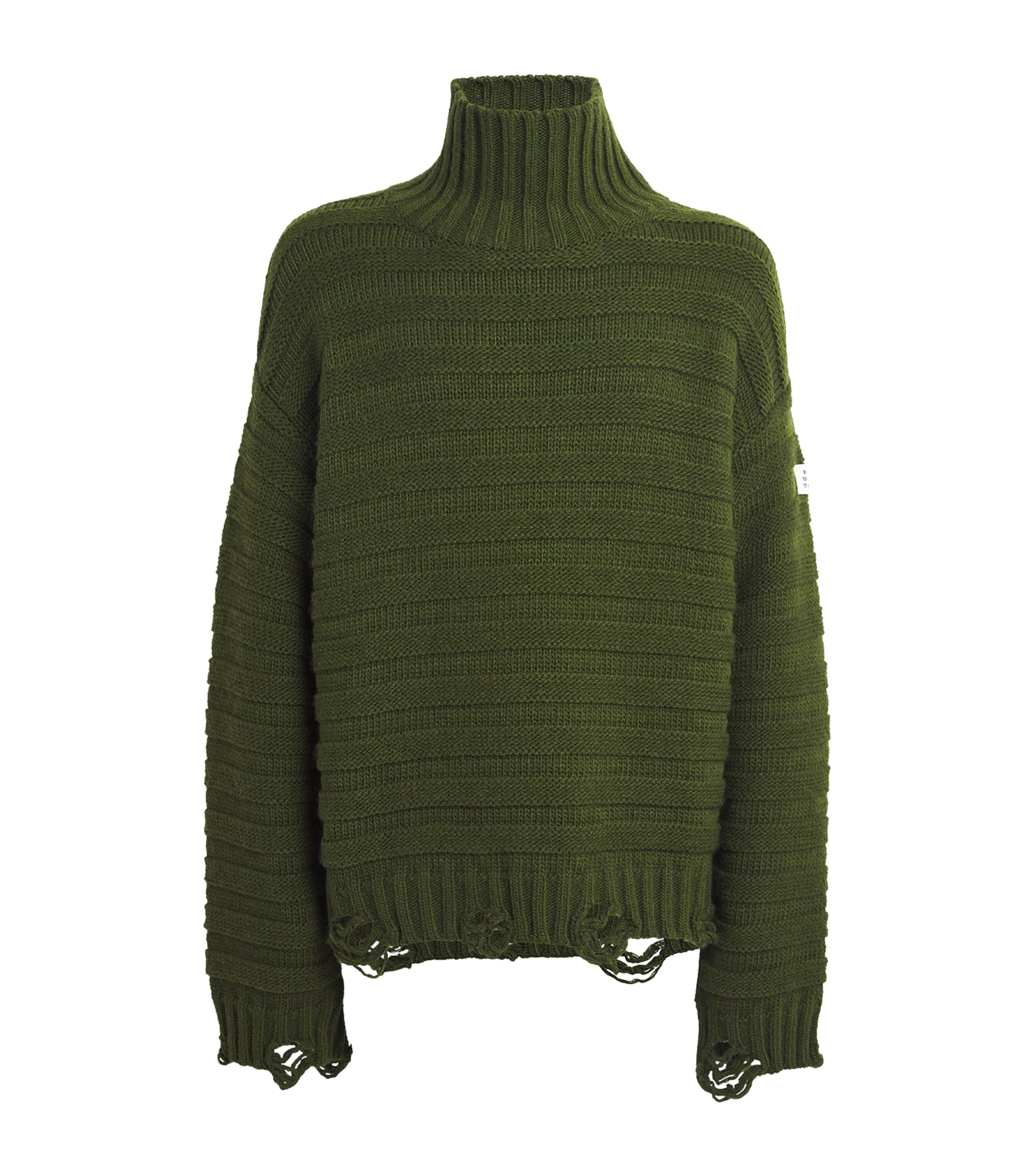 Mm6 Maison Margiela Wool-blend Ribbed Rollneck Jumper In Green