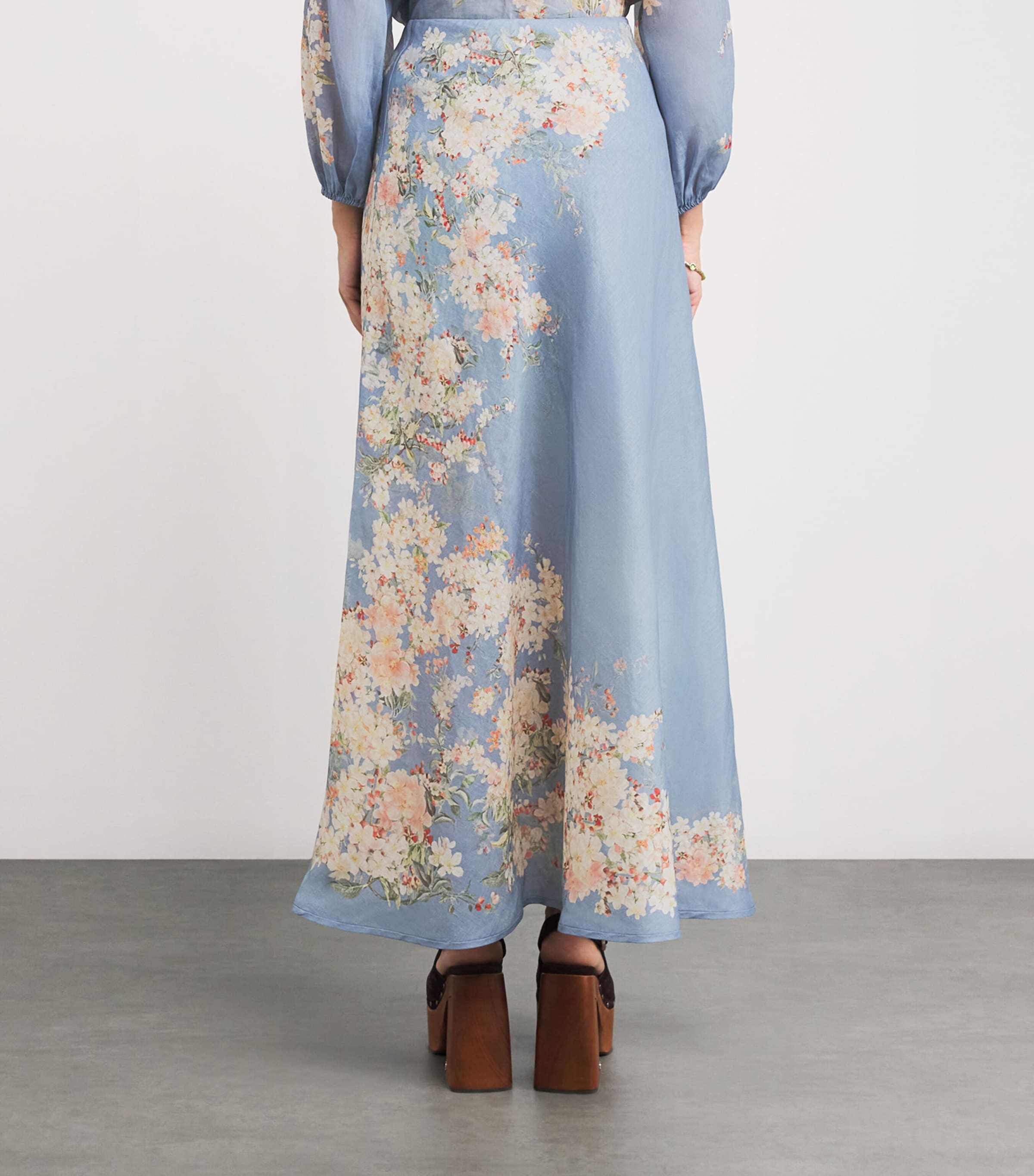 Zimmermann Womens Linen Cascadian Maxi Skirt Tlblbtflo Pbl Mti Fl Image 4