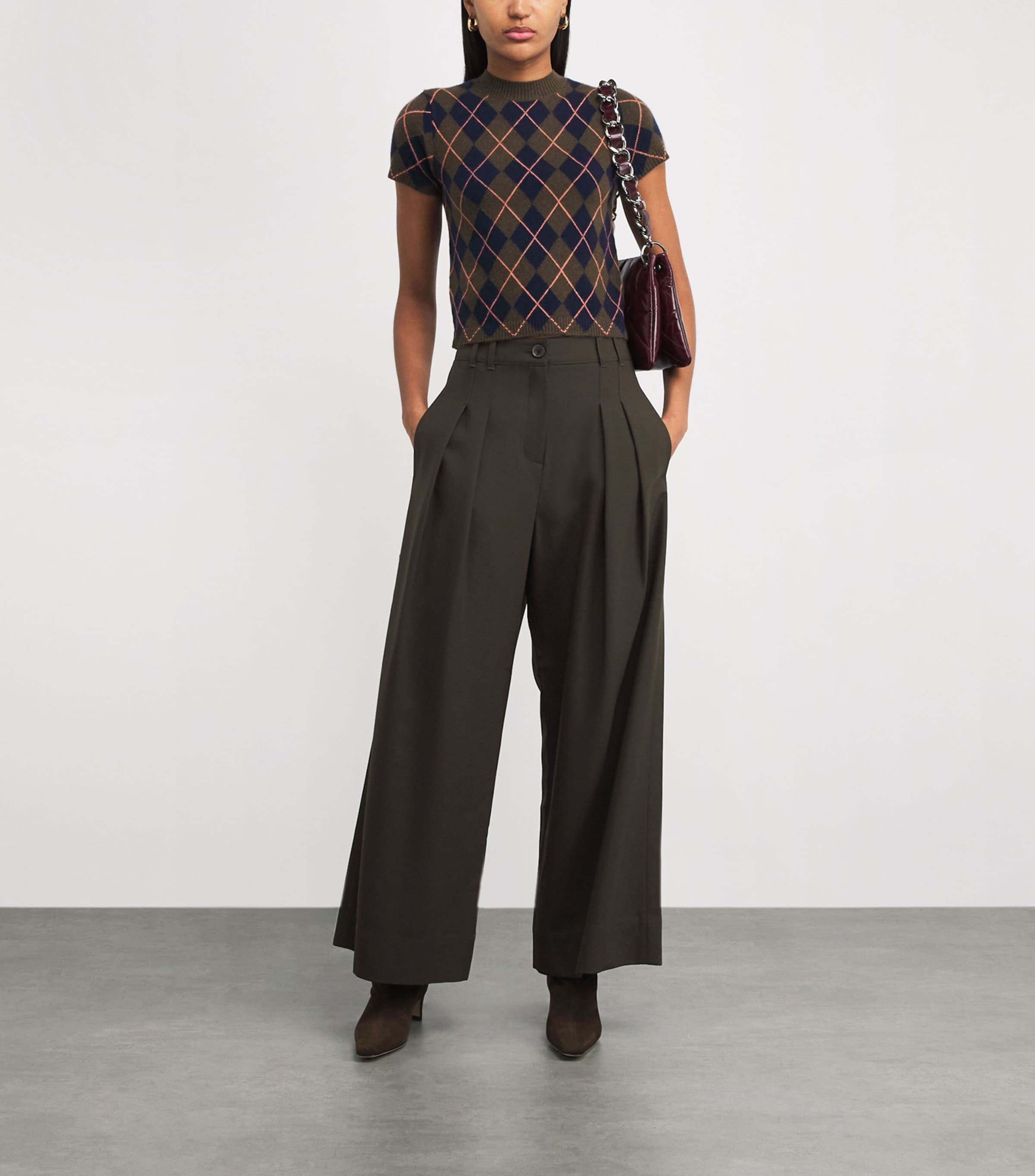 Pleated Wide-Leg Trousers INTENSE OLIVE Image 2