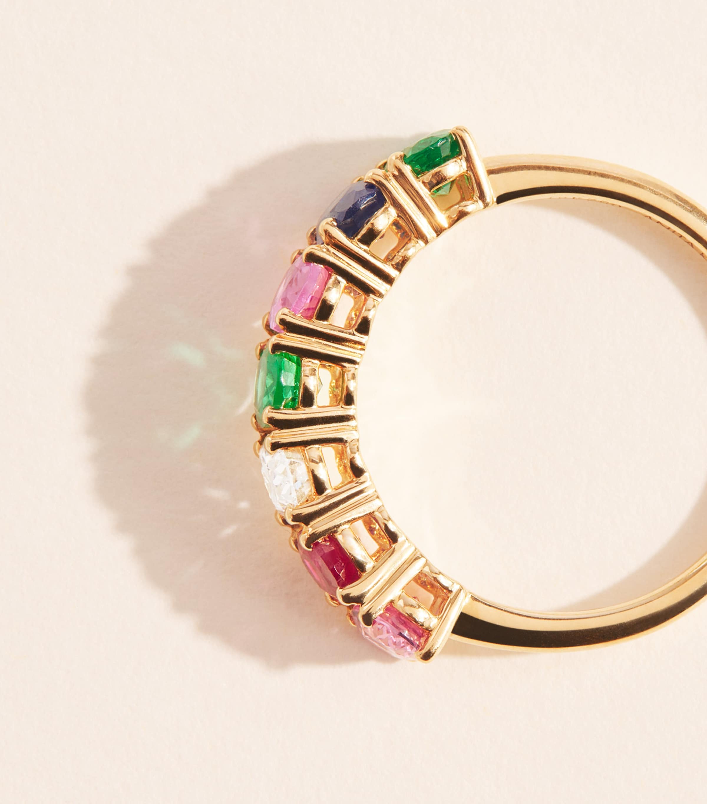 Anita Ko Yellow Gold, Diamond, Emerald, Ruby and Sapphire Ring Yellow Gold Image 3