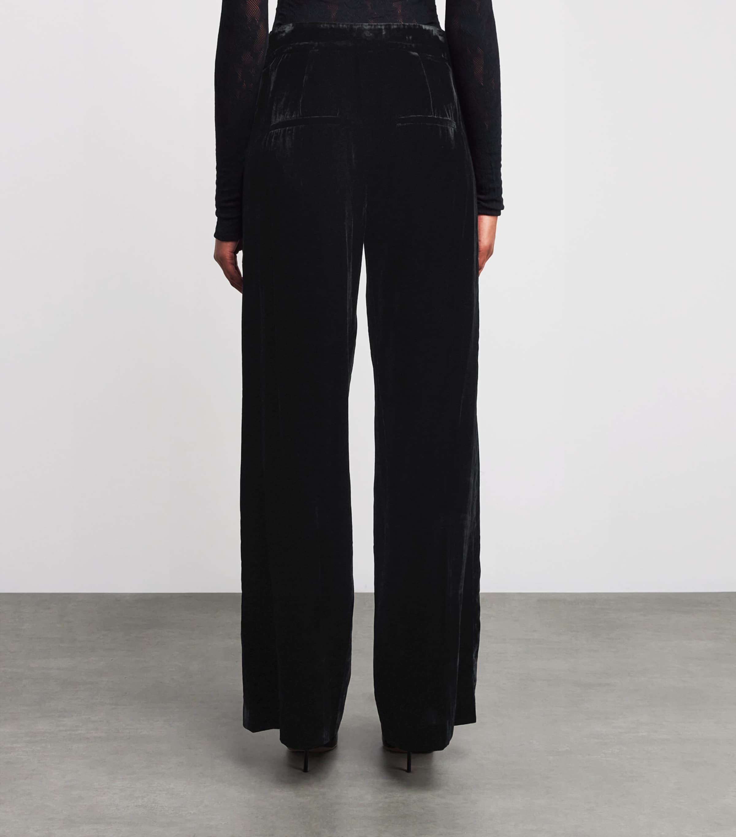 Velvet Alex Wide-Leg Trousers B0002 BLACK Image 4