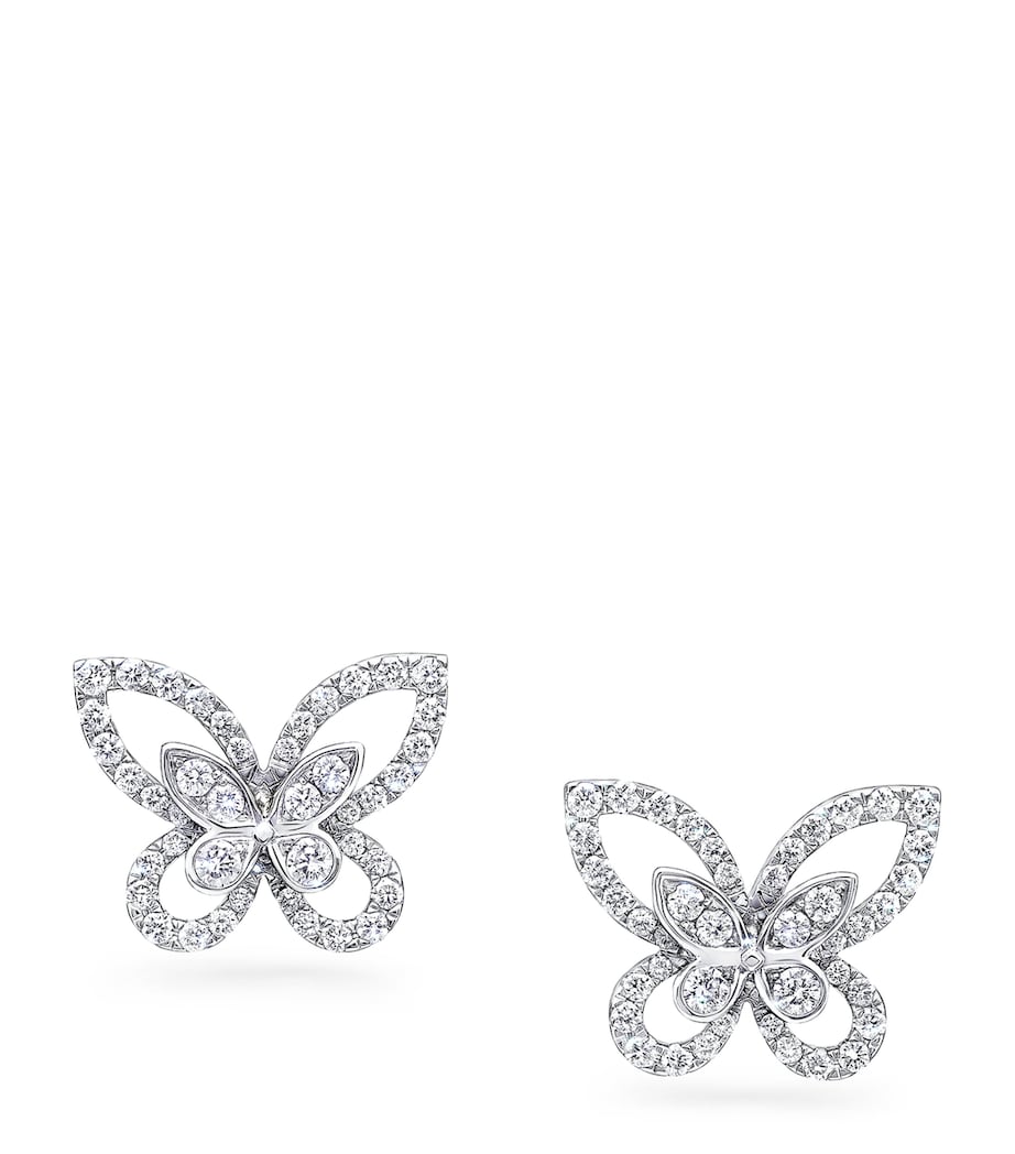 White Gold and Diamond Butterfly Earrings WHITE GOLD Image 1
