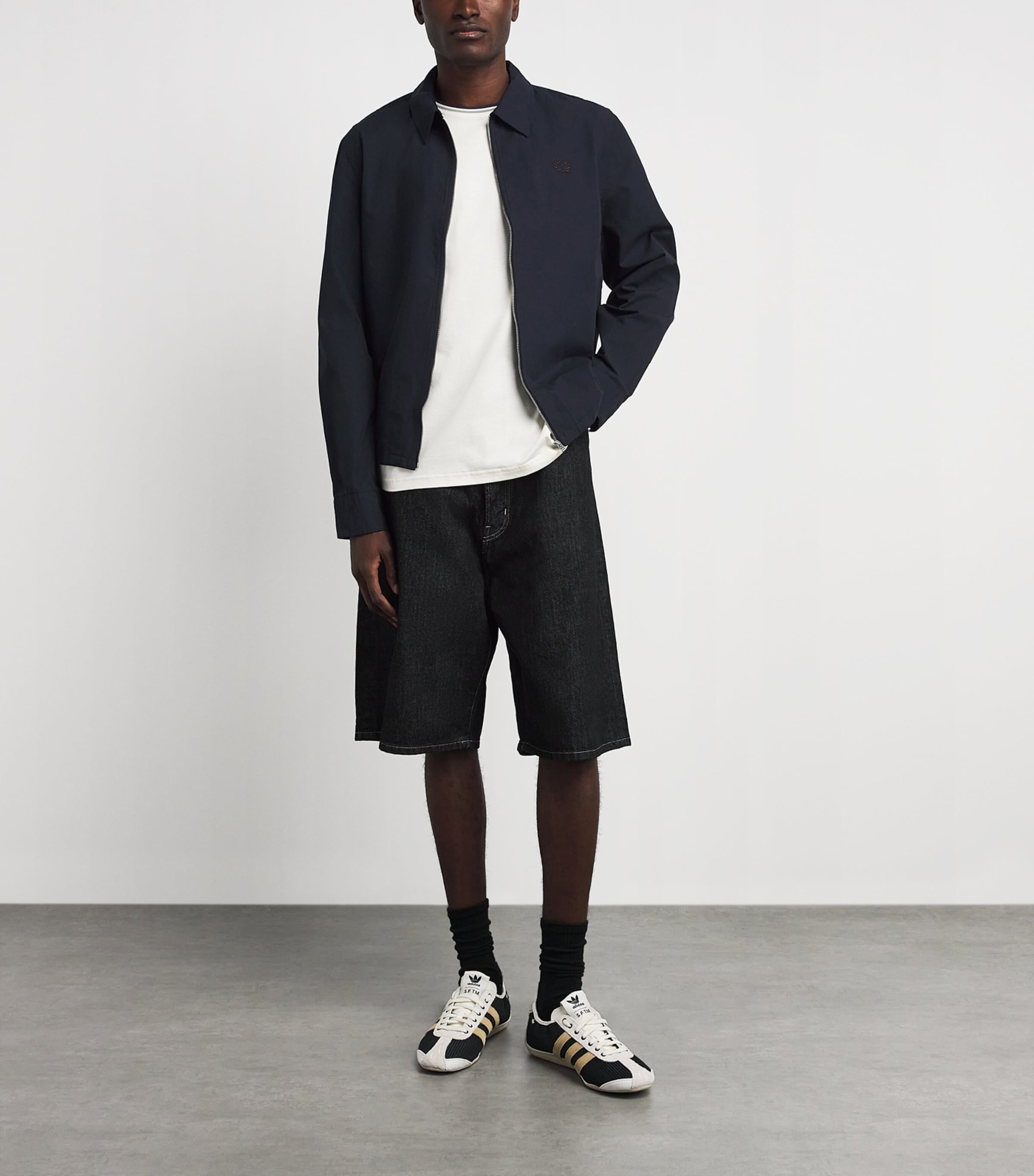 Fred Perry Mens Zip-Up Overshirt Navy Image 2