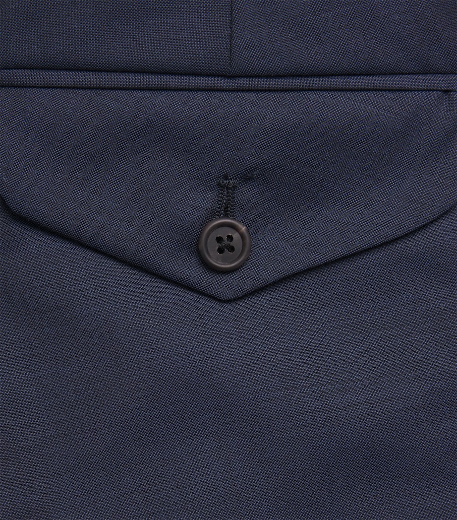 Wool-Mohair Drawstring Tailored Trousers 2/3-MARINE Image 5