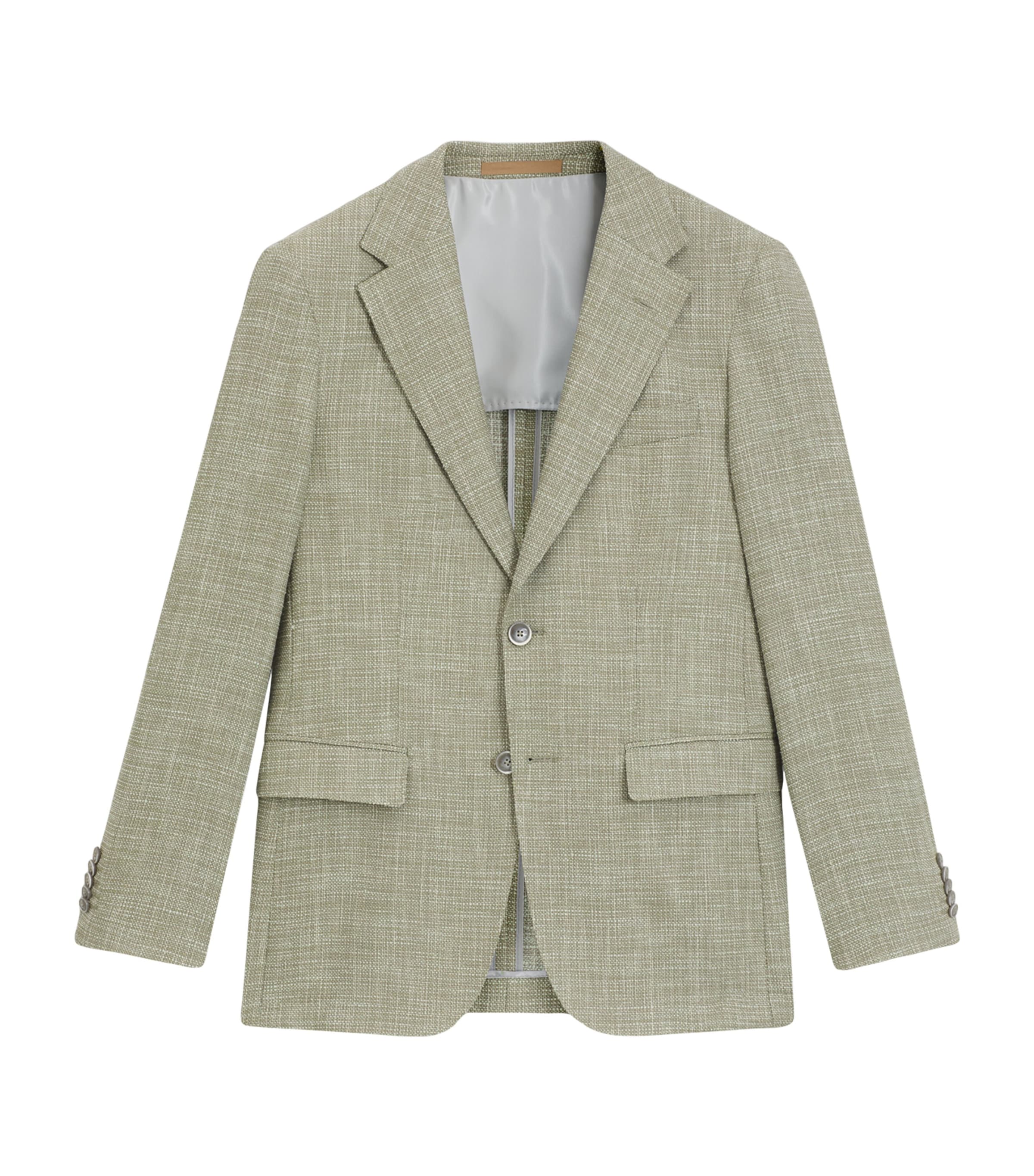 Hugo Boss Regular-fit Micro-patterned Blazer With Elbow Patches In Gray