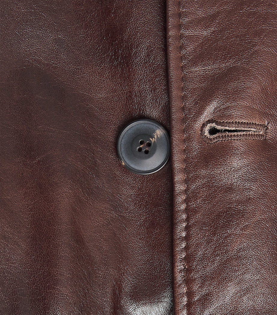Leather Trench Coat BROWN Image 5