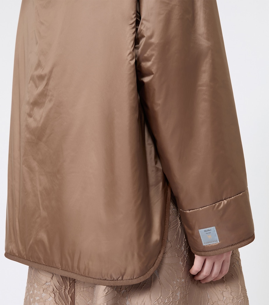 Max Mara Womens Hooded Padded Jacket Mud Image 6