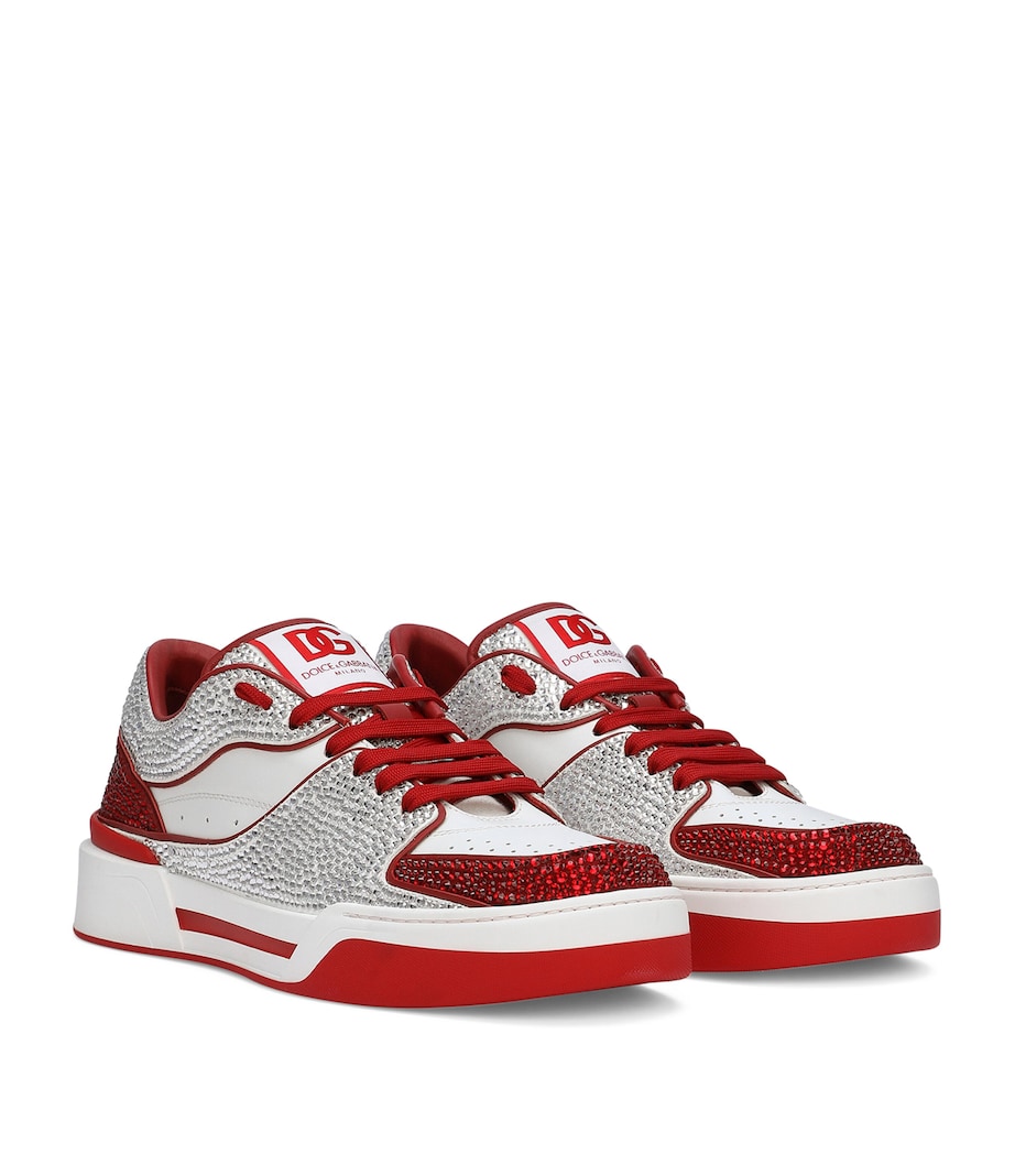 Leather New Roma Sneakers 89926-WHITE/RED Image 3