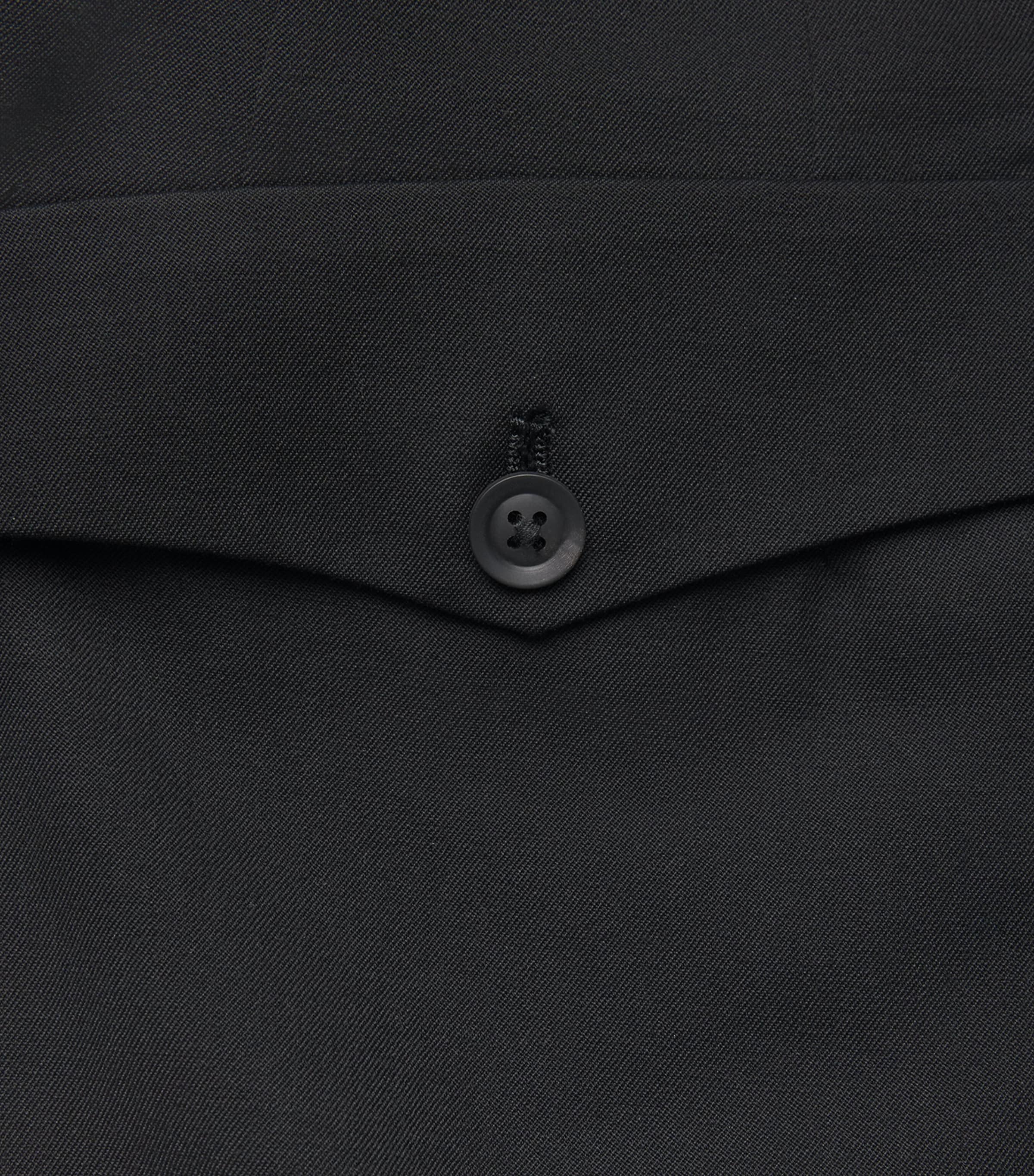 Yohji Yamamoto Mens Wool Pleated Straight Trousers Black Image 6