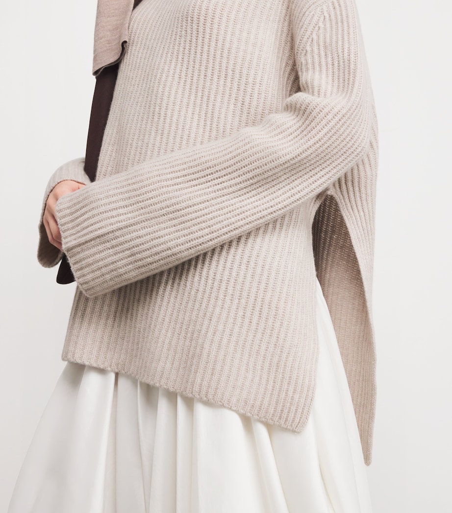 Le Kasha Womens Organic Cashmere Lisboa Sweater Light Beige Image 6