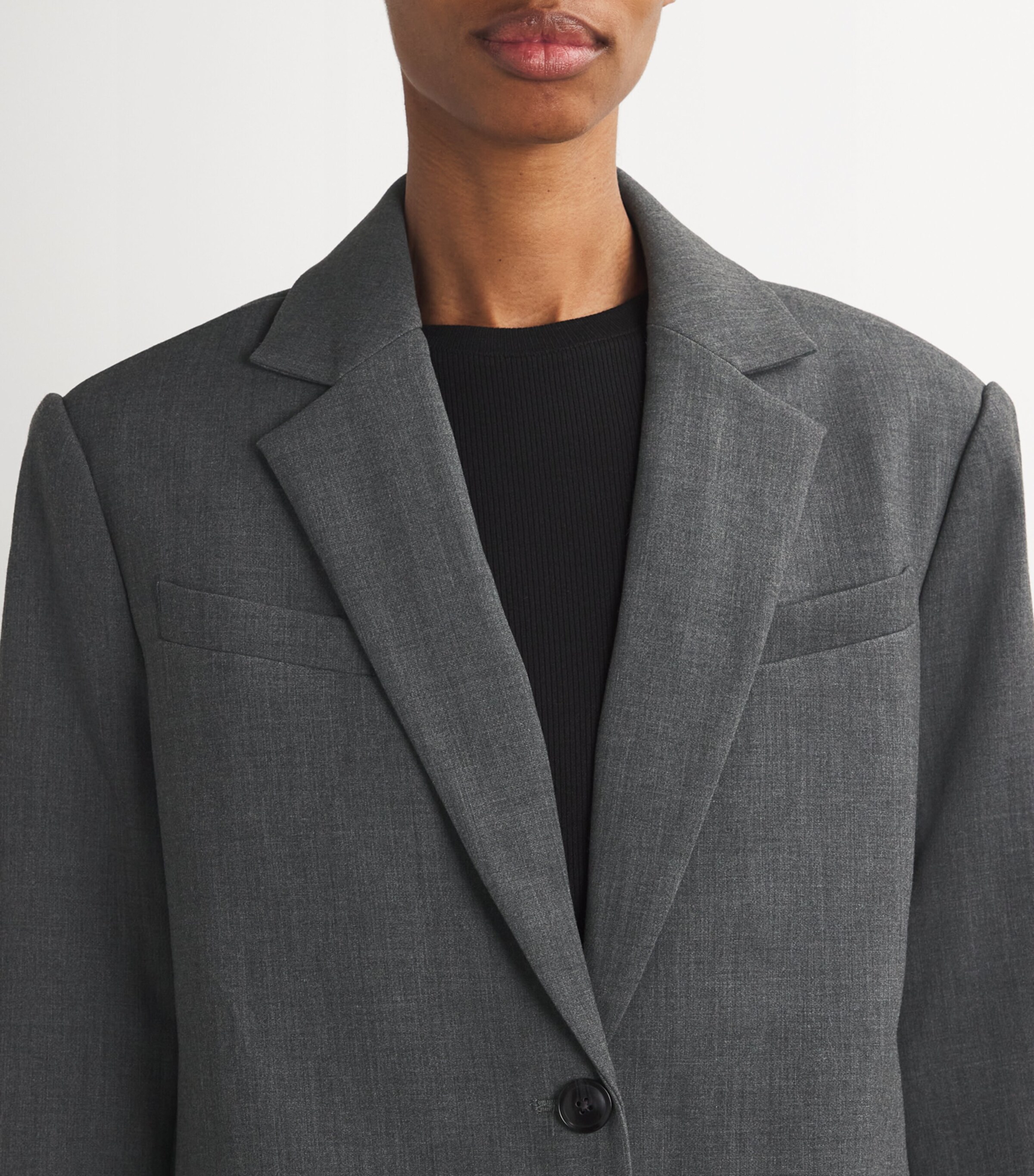 PAIGE Womens Sarto Blazer Charcoal Image 6