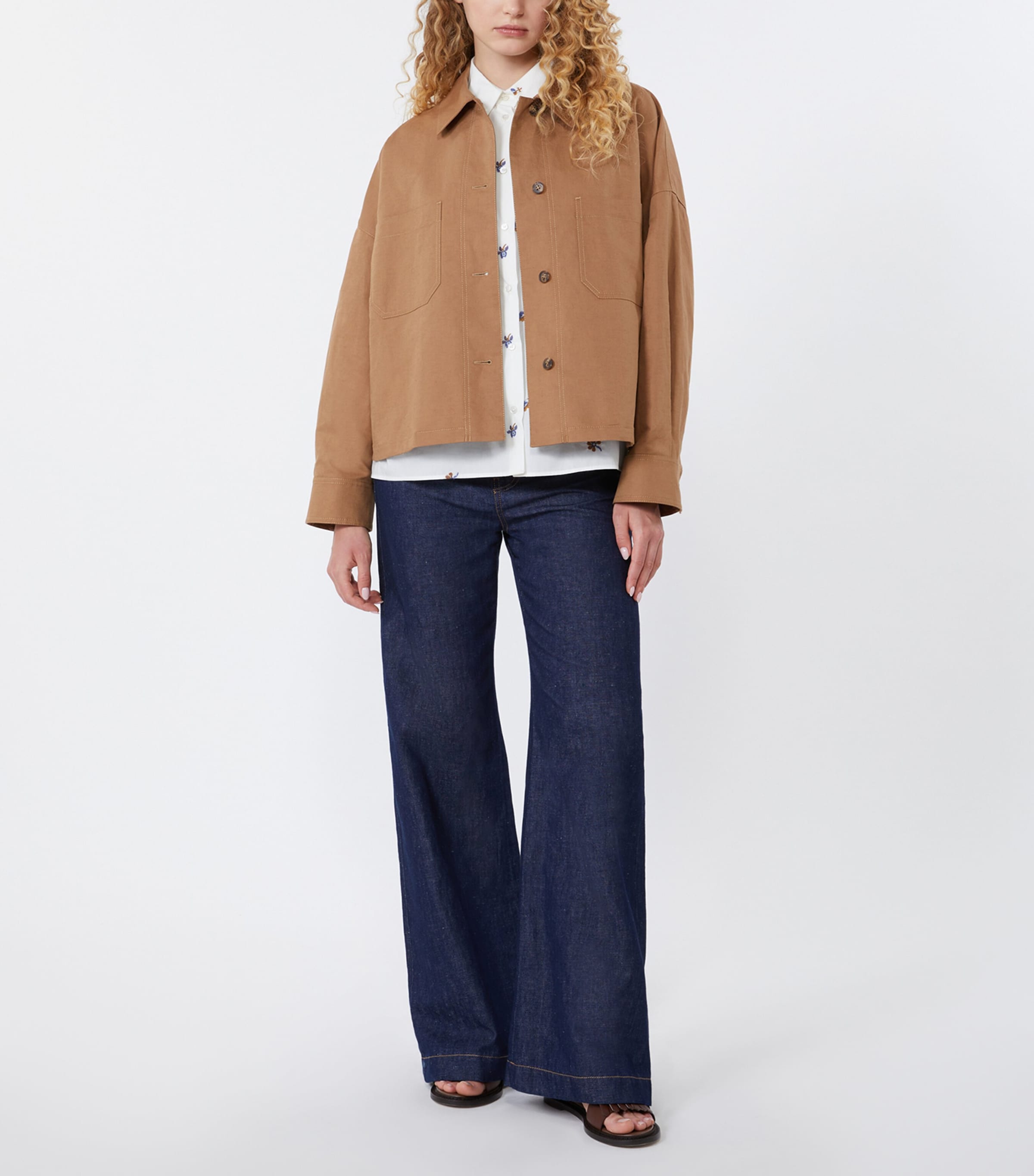 Weekend Max Mara Womens Poplin Embroidered Shirt White Image 2
