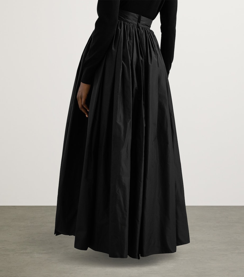 Taffeta Circle Maxi Skirt N0000-BLACK Image 5