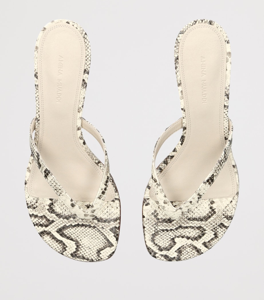 Snake-Embossed Leather Juliette Heeled Sandals 45 BEIGE COMB Image 4