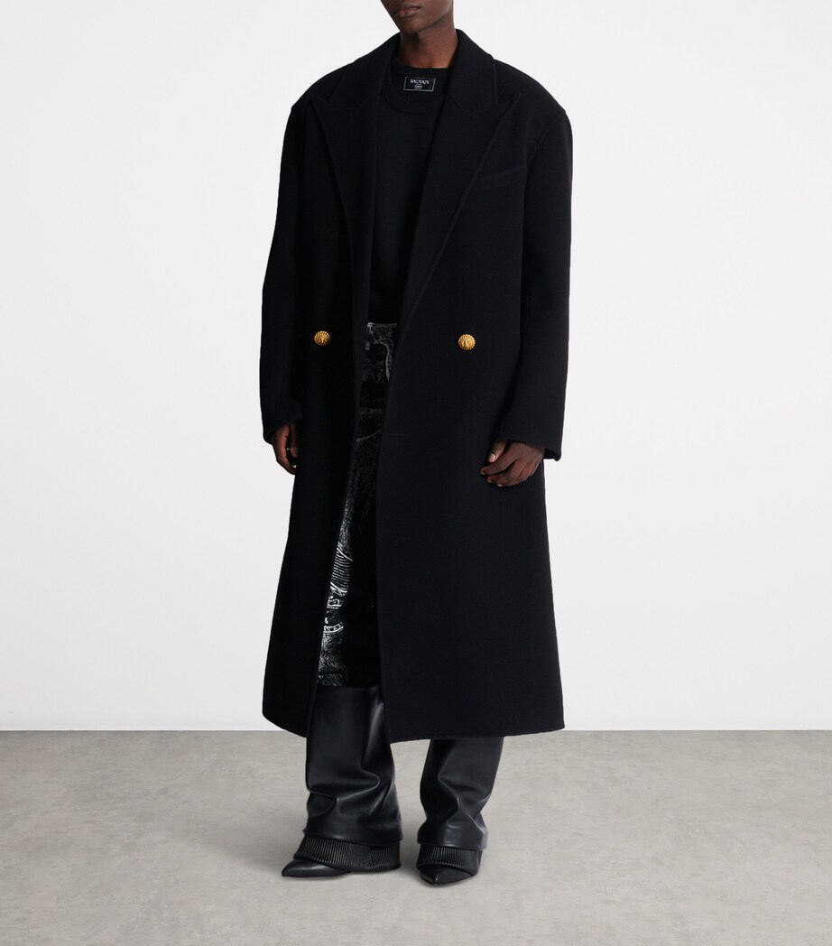 Wool-Cashmere Double-Breasted Overcoat 0PA NOIR Image 6