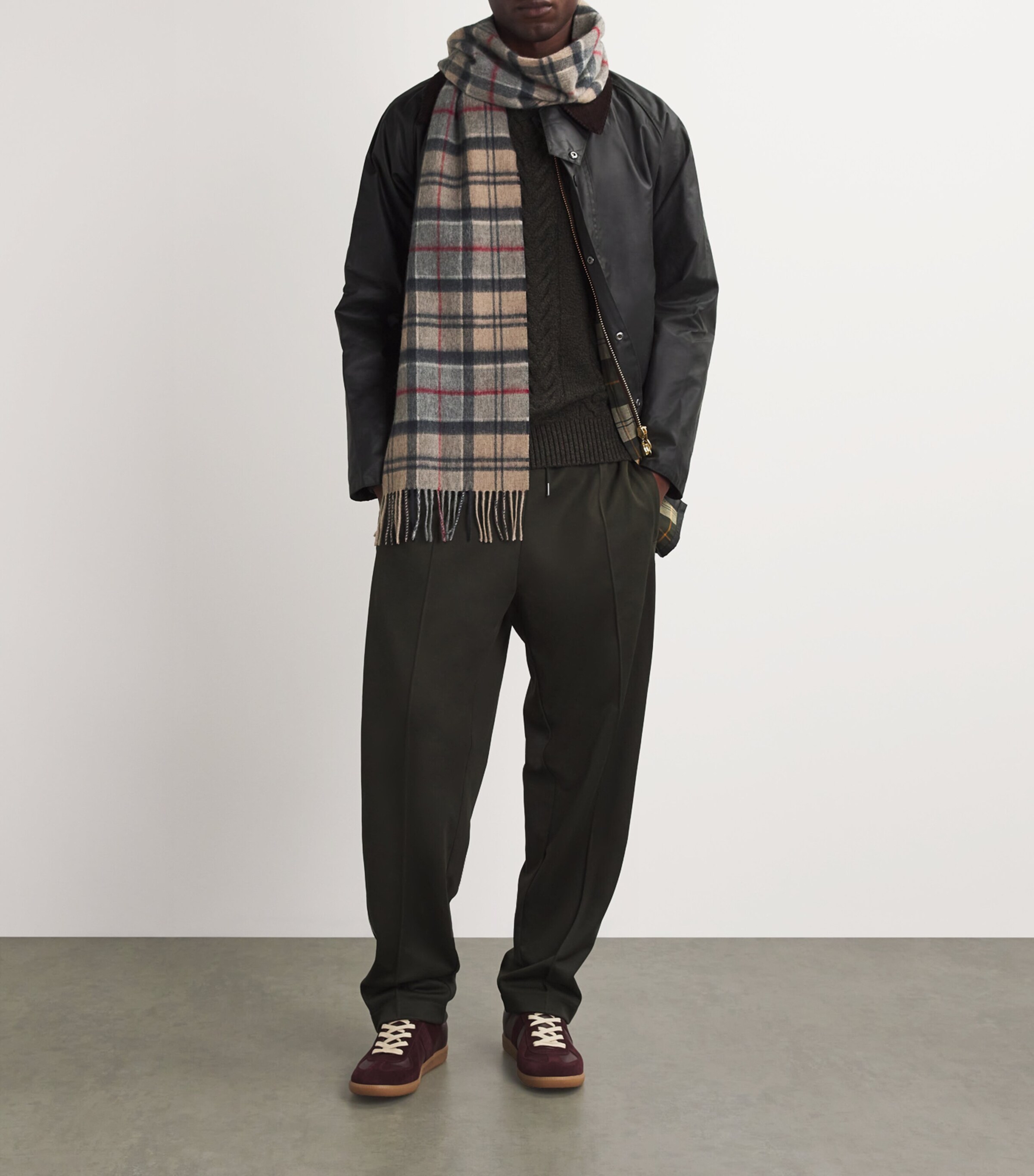 Barbour Wool-Cashmere Tartan Scarf Dk Dress Tartan Image 2