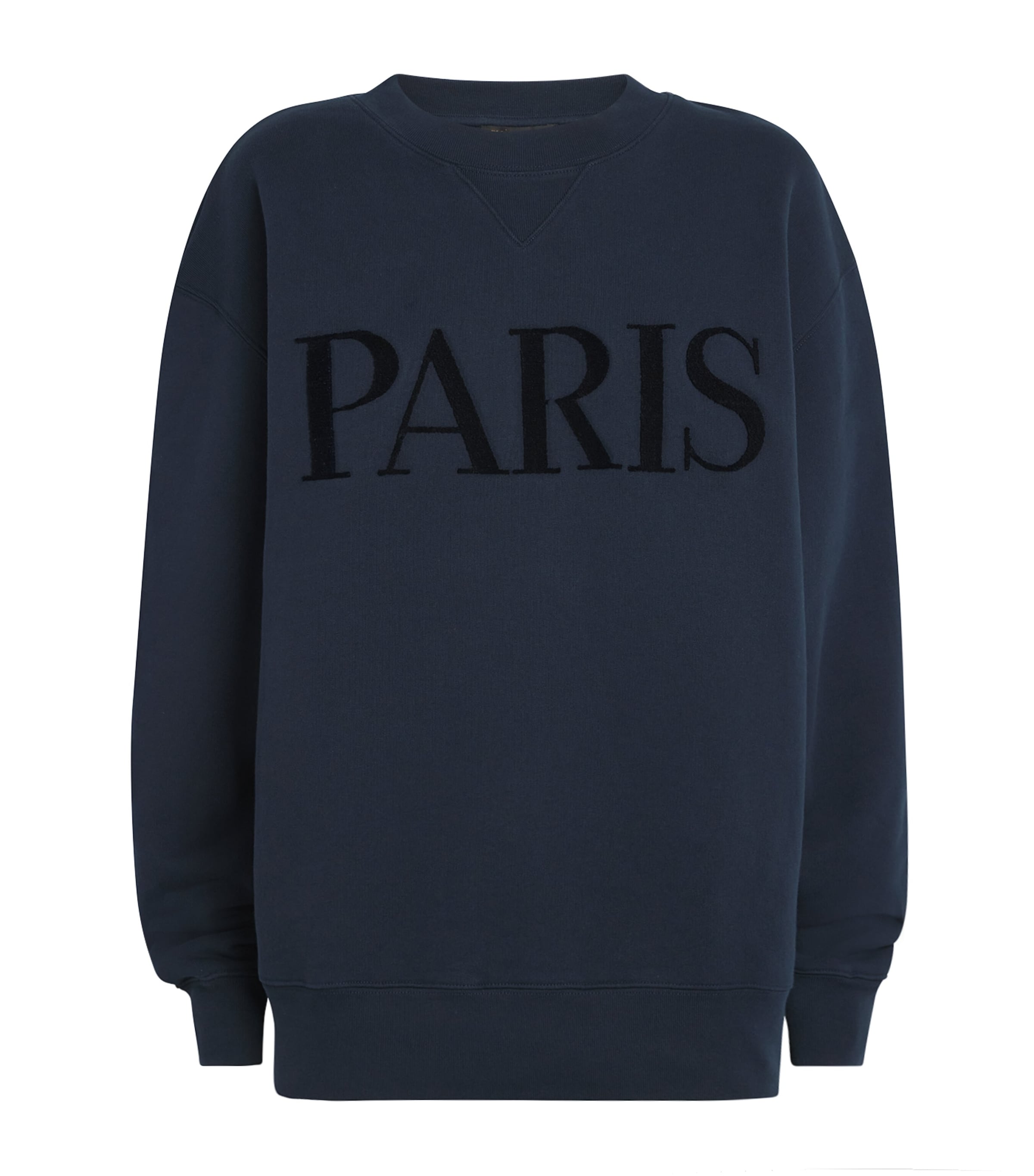 Maje Cotton Paris Graphic Sweatshirt In Blue