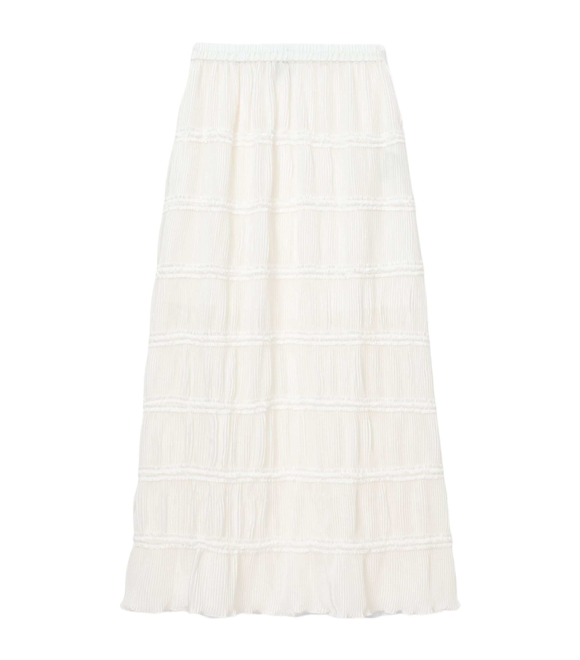 AllSaints Womens Lila Midi Skirt White Image 1