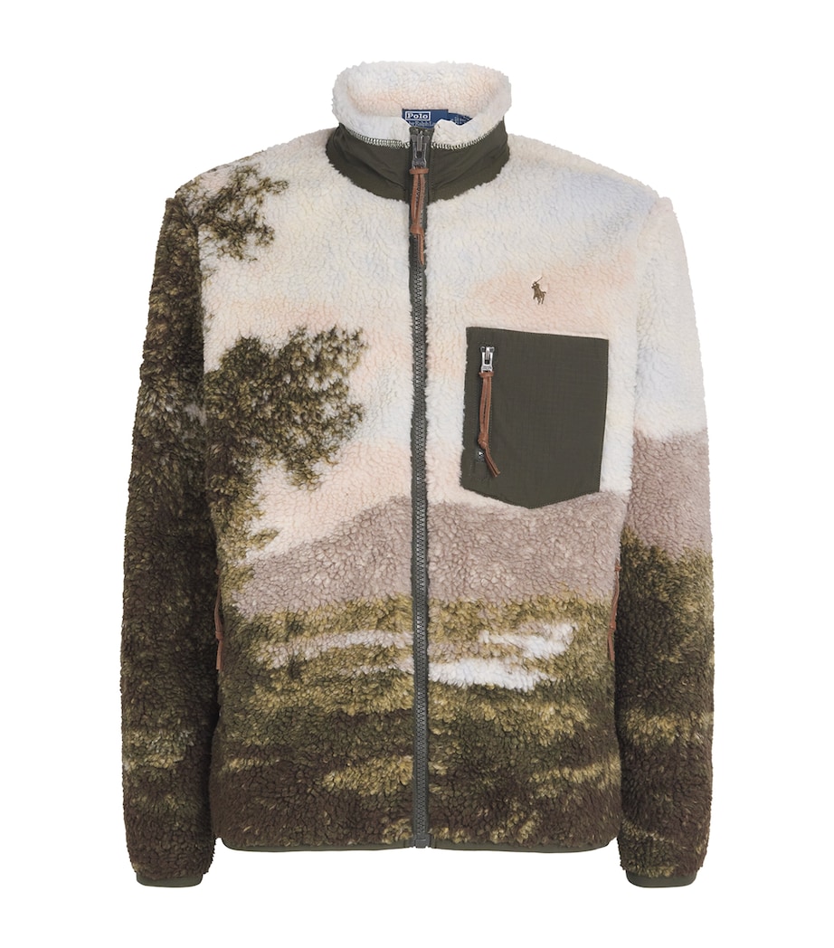 Fleece Landscape Zip-Up Sweatshirt MULTI Image 1