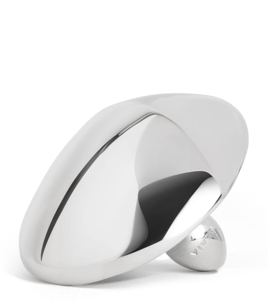 Alaïa Aluminium Dome Earrings White Silver Image 2