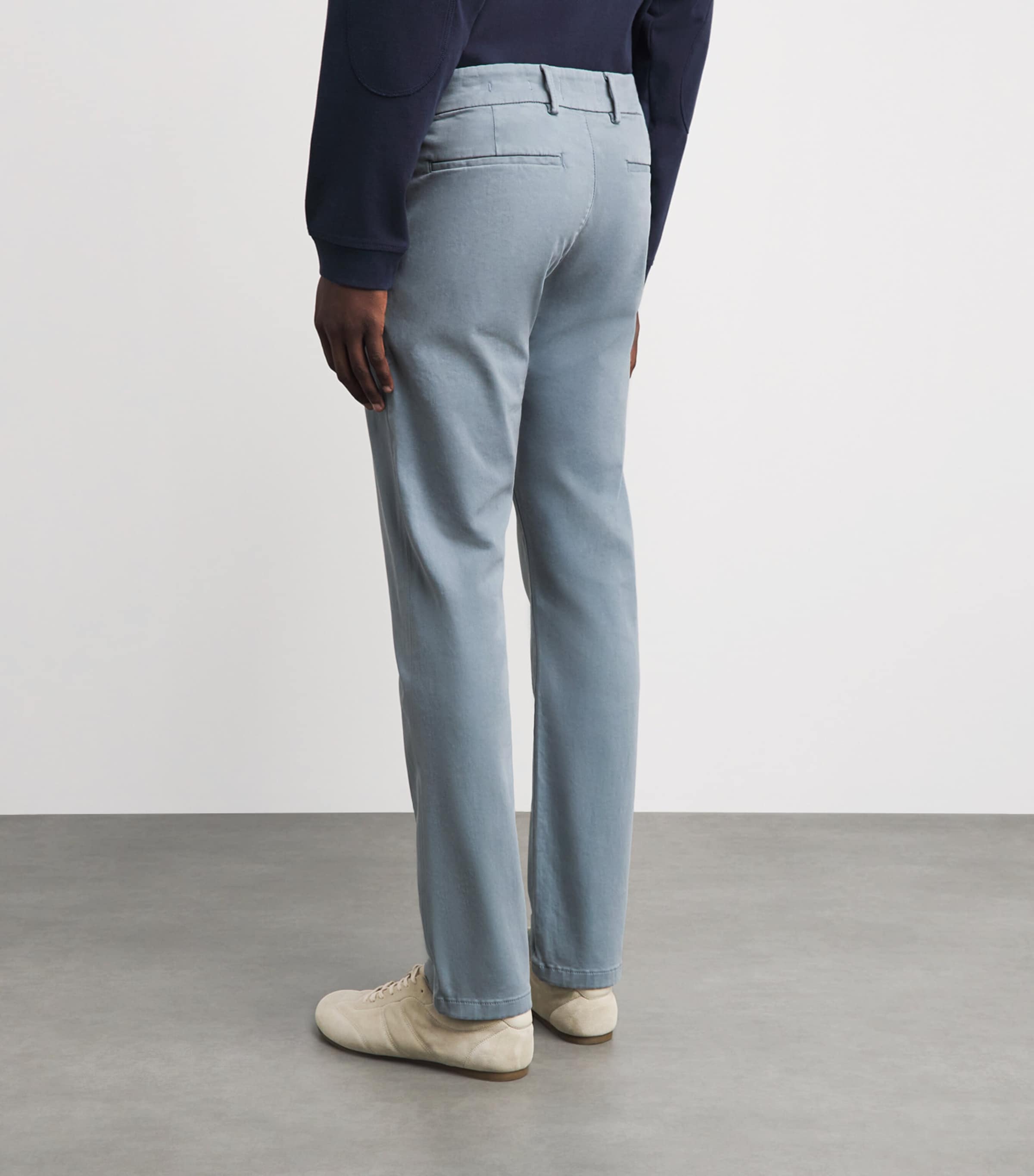 7 For All Mankind Mens Luxe Performance Regular Slimmy Straight Chinos Blue Image 5