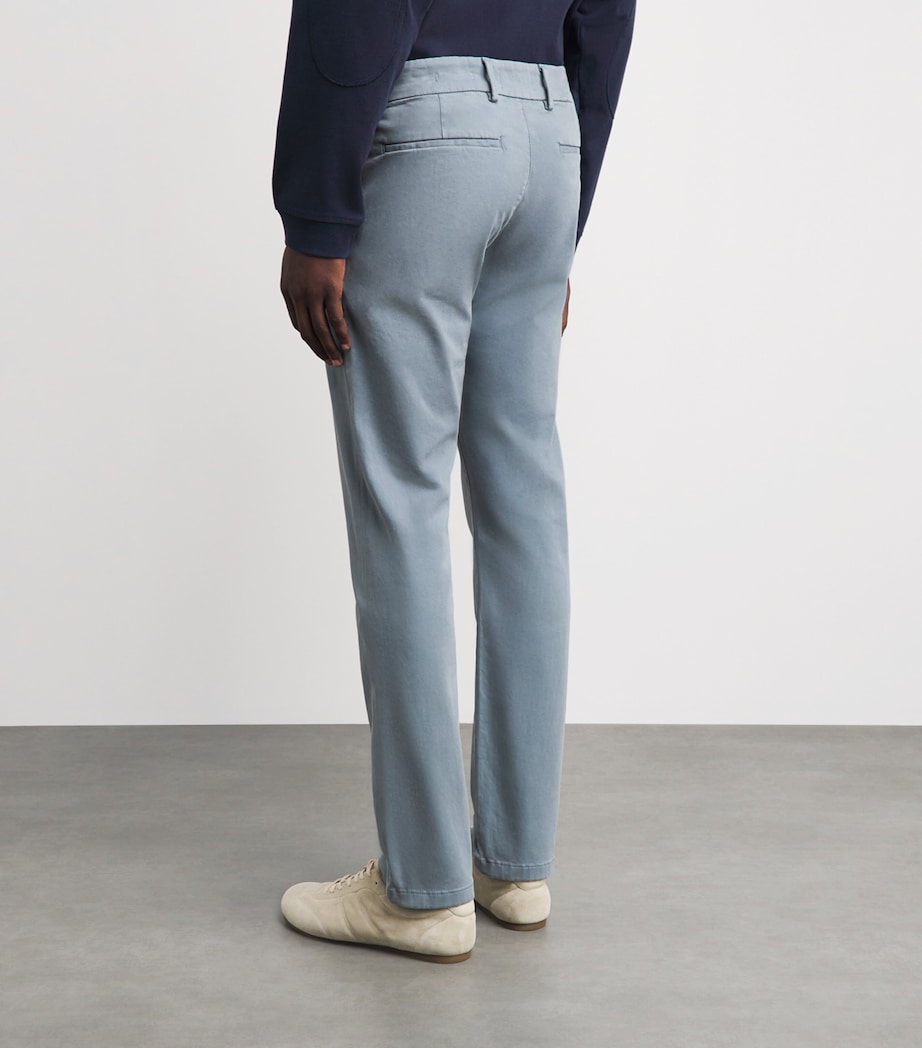 7 For All Mankind Mens Luxe Performance Regular Slimmy Straight Chinos Blue Image 5