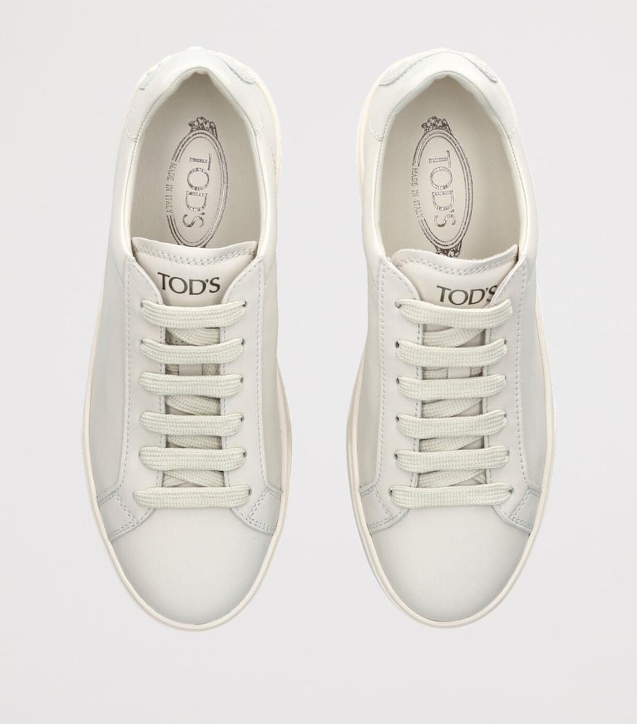 Leather Allacciata Cassetta Sneakers BONE Image 4