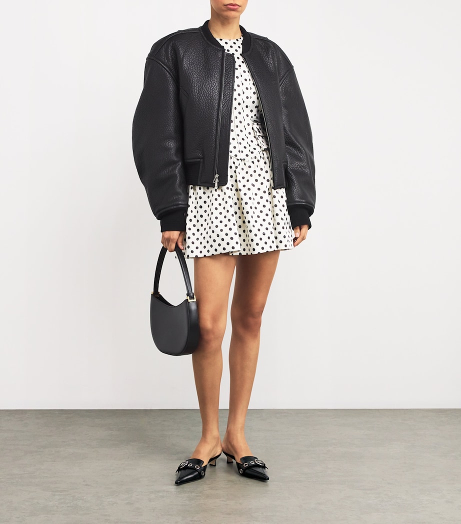 Leather Danielle Kitten Point Mules 35 BLACK Image 5