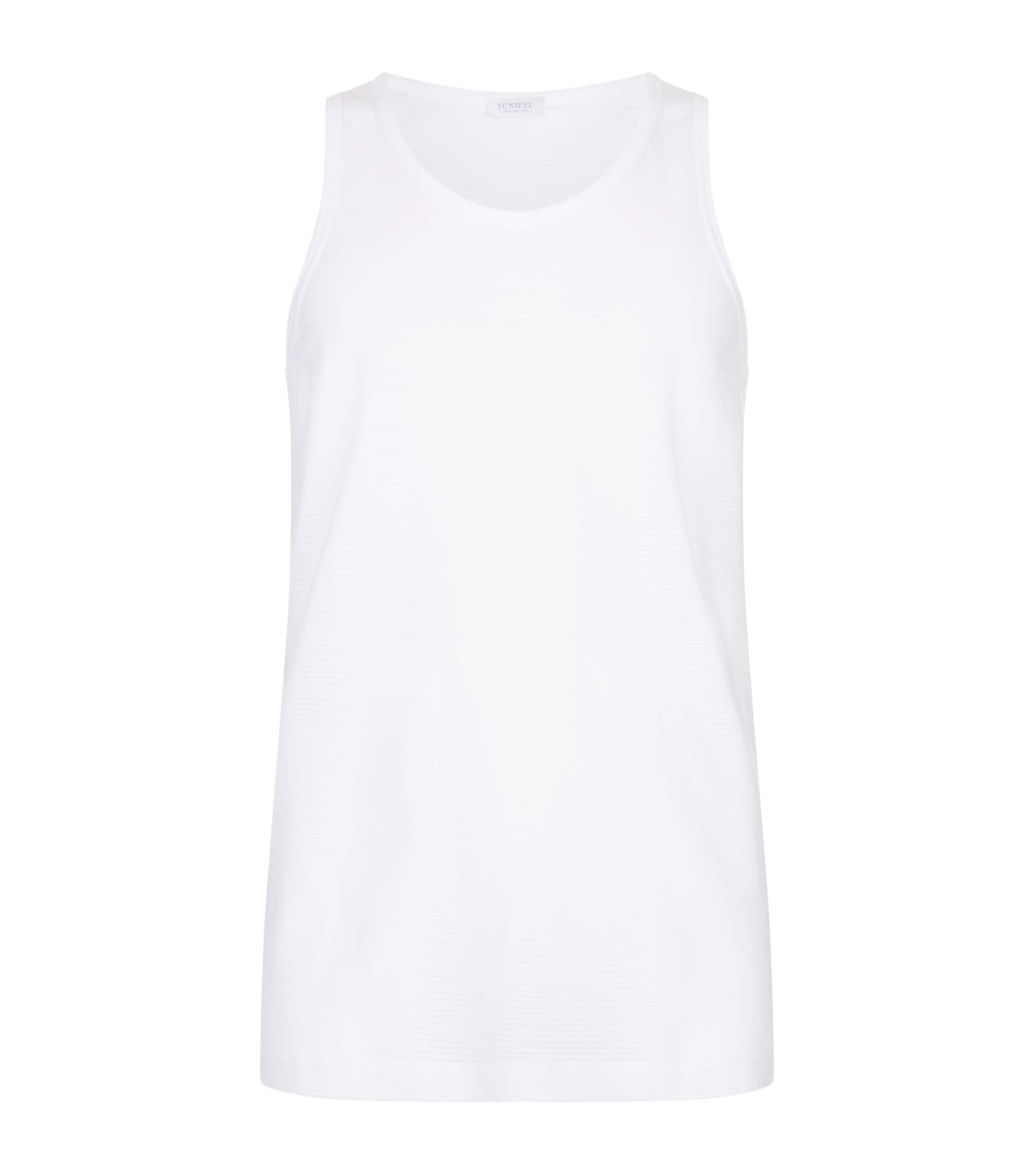 Sunspel Cellular Cotton Vest In White