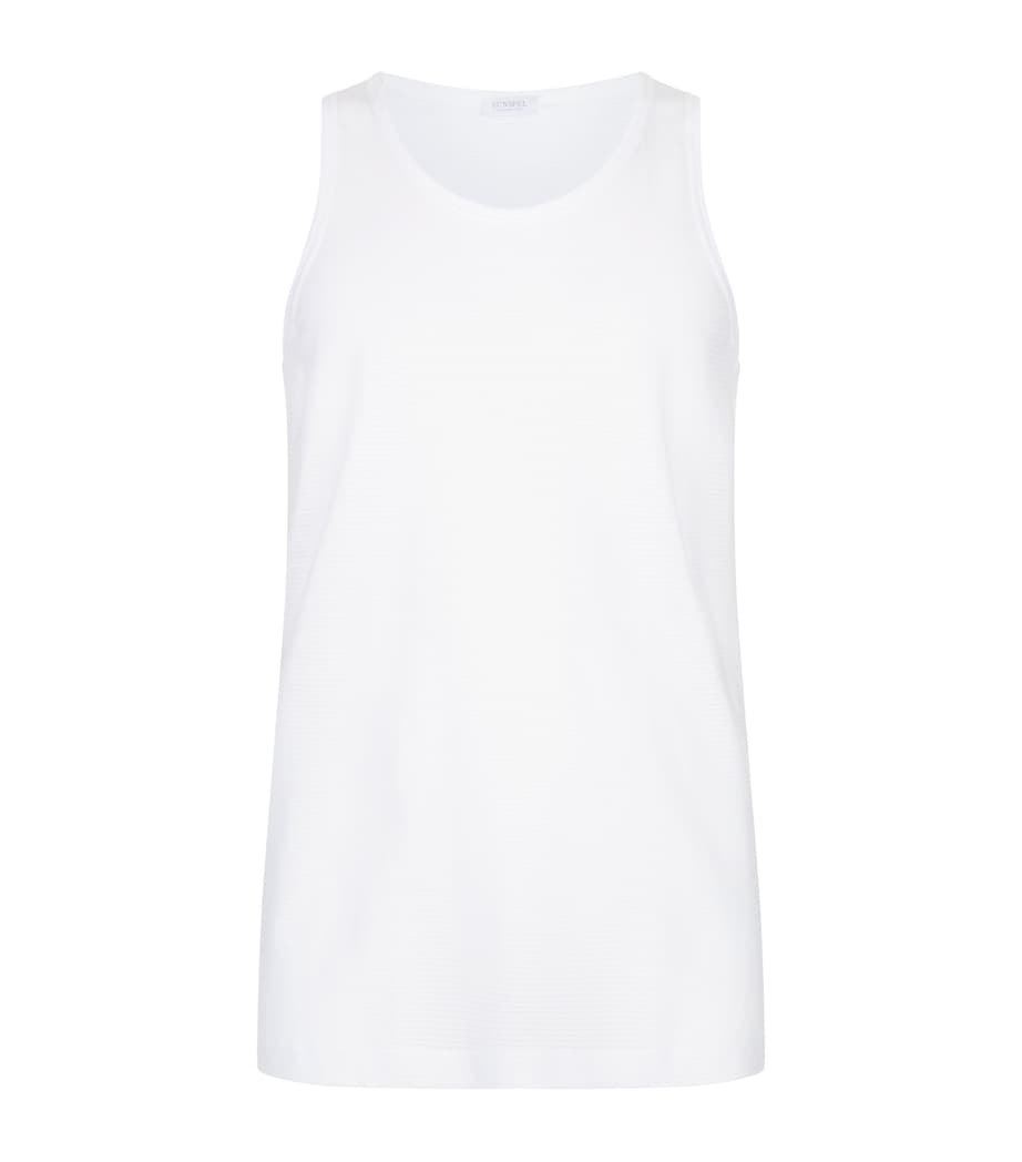 Cellular Cotton Vest WHITE Image 1