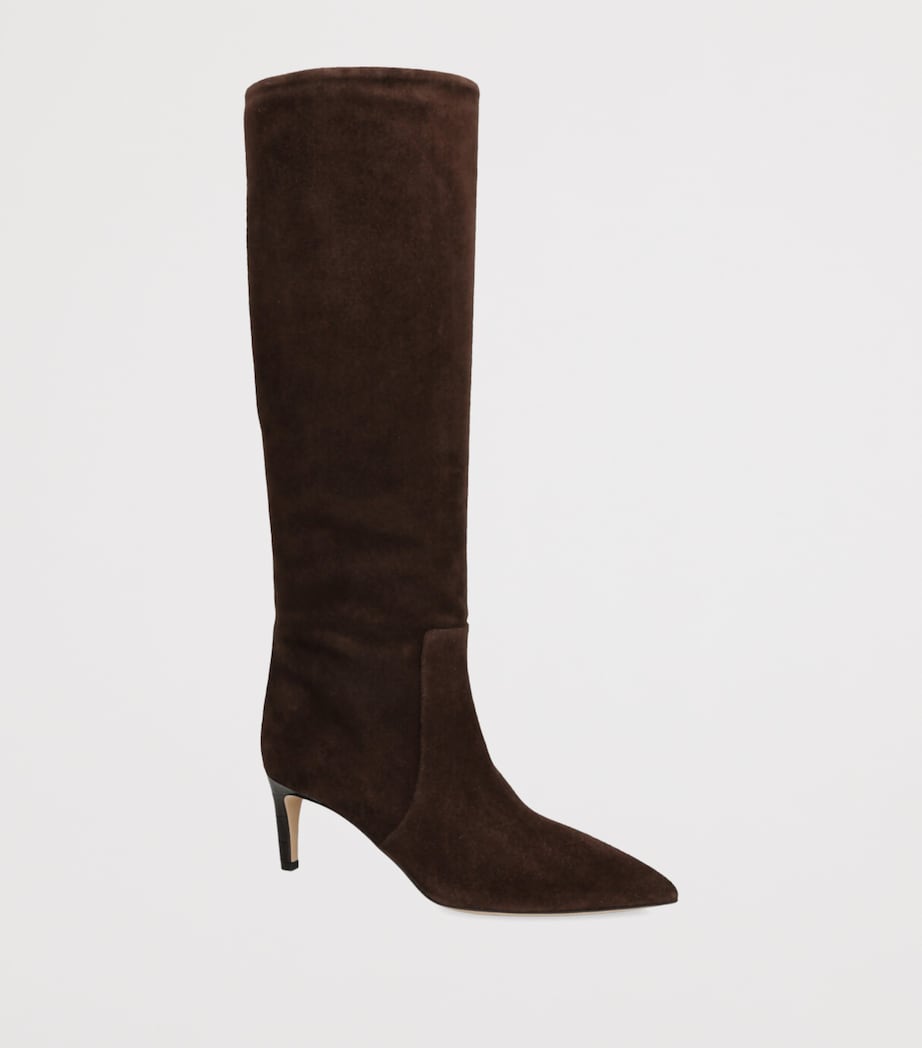 Suede Stiletto Heeled Boots 60 BROWN Image 3