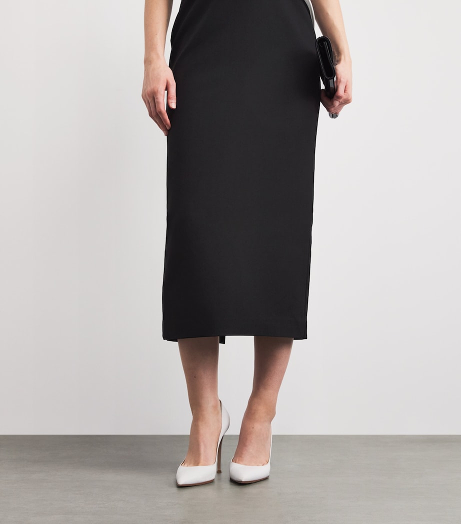 Roland Mouret Womens Flower Appliqué Midi Dress Black Image 5