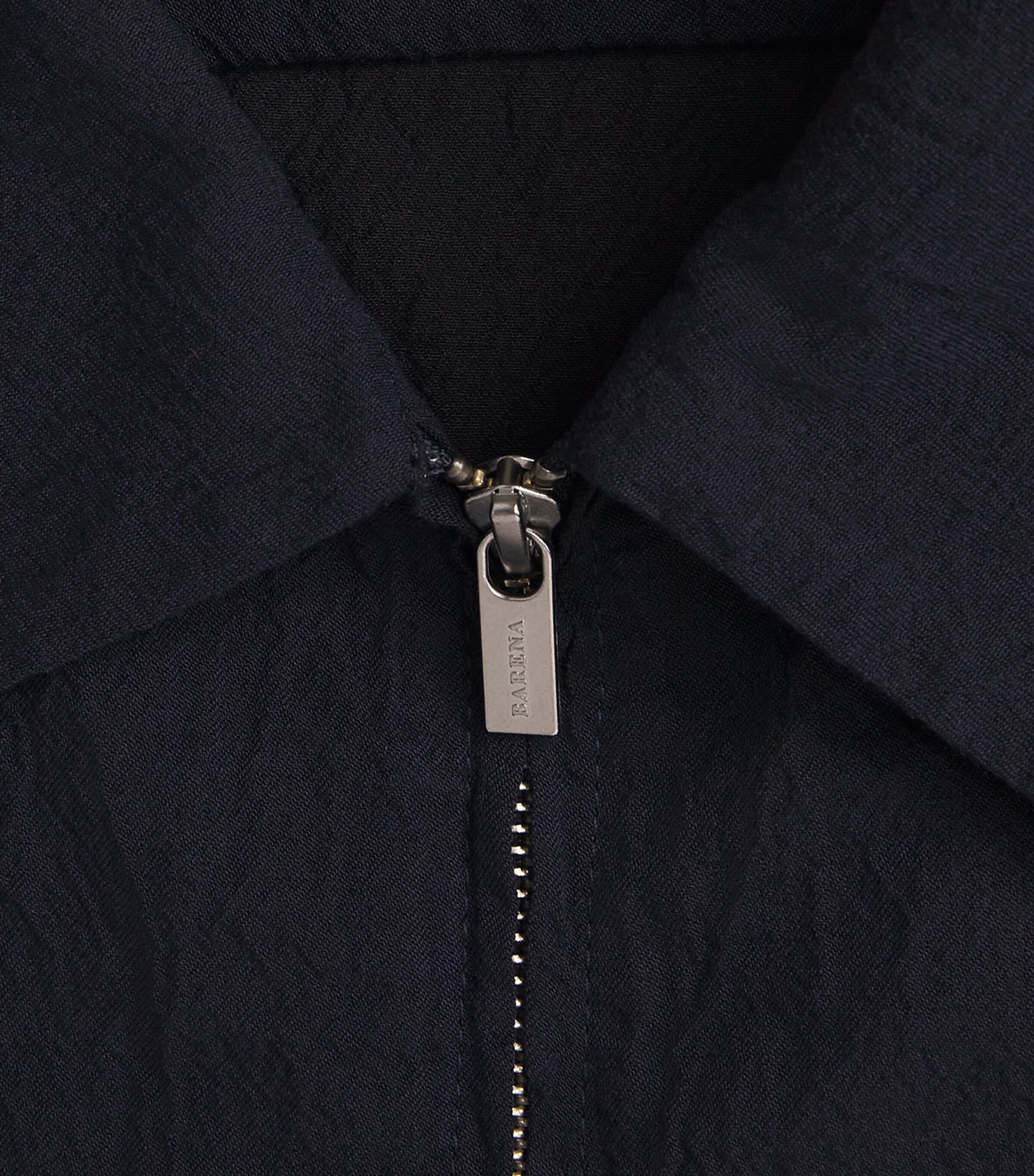 Barena Mens Cotton-Blend Crinkle Overshirt Navy Image 6