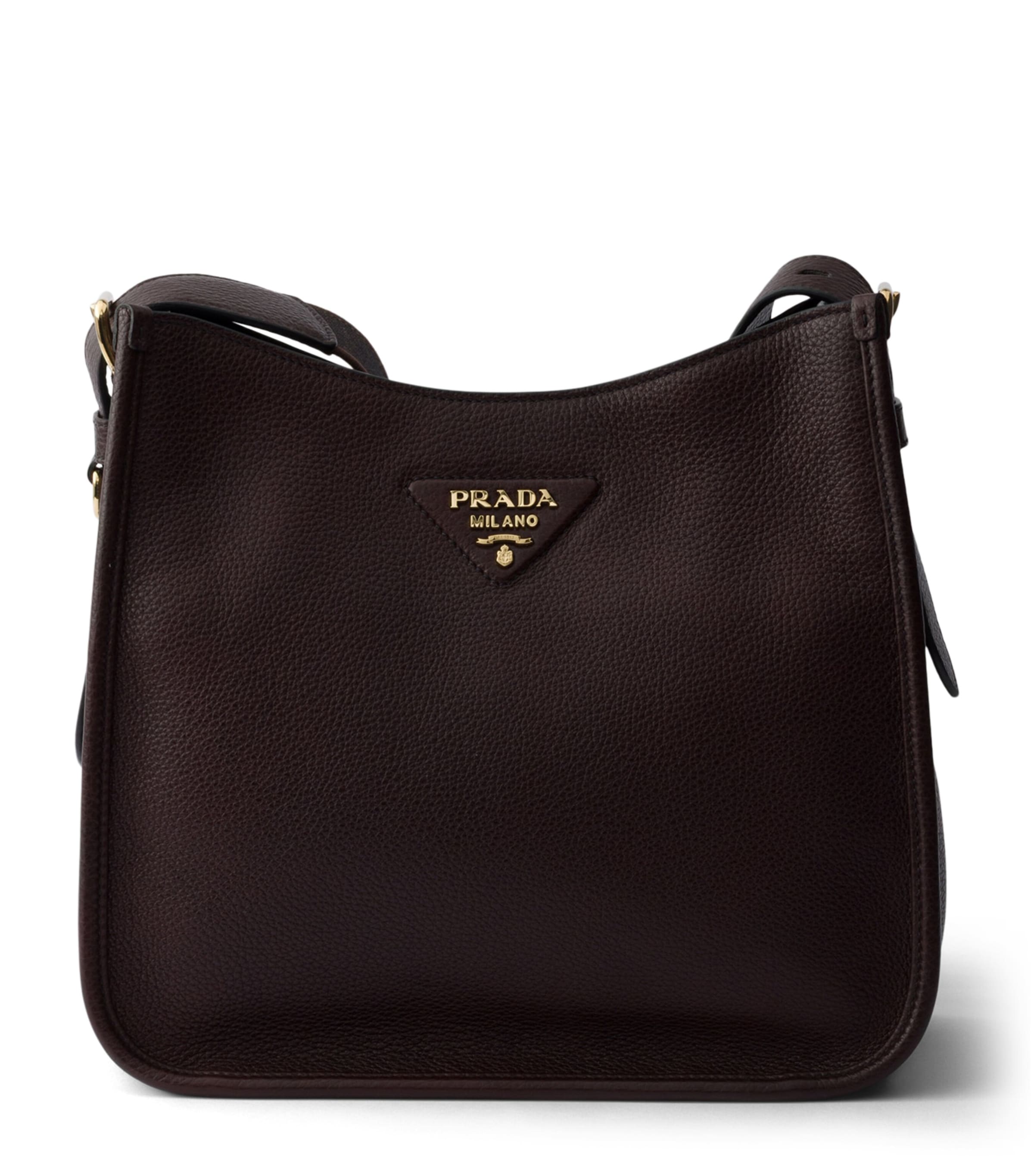 Prada Medium Leather Shoulder Bag Brown Image 1