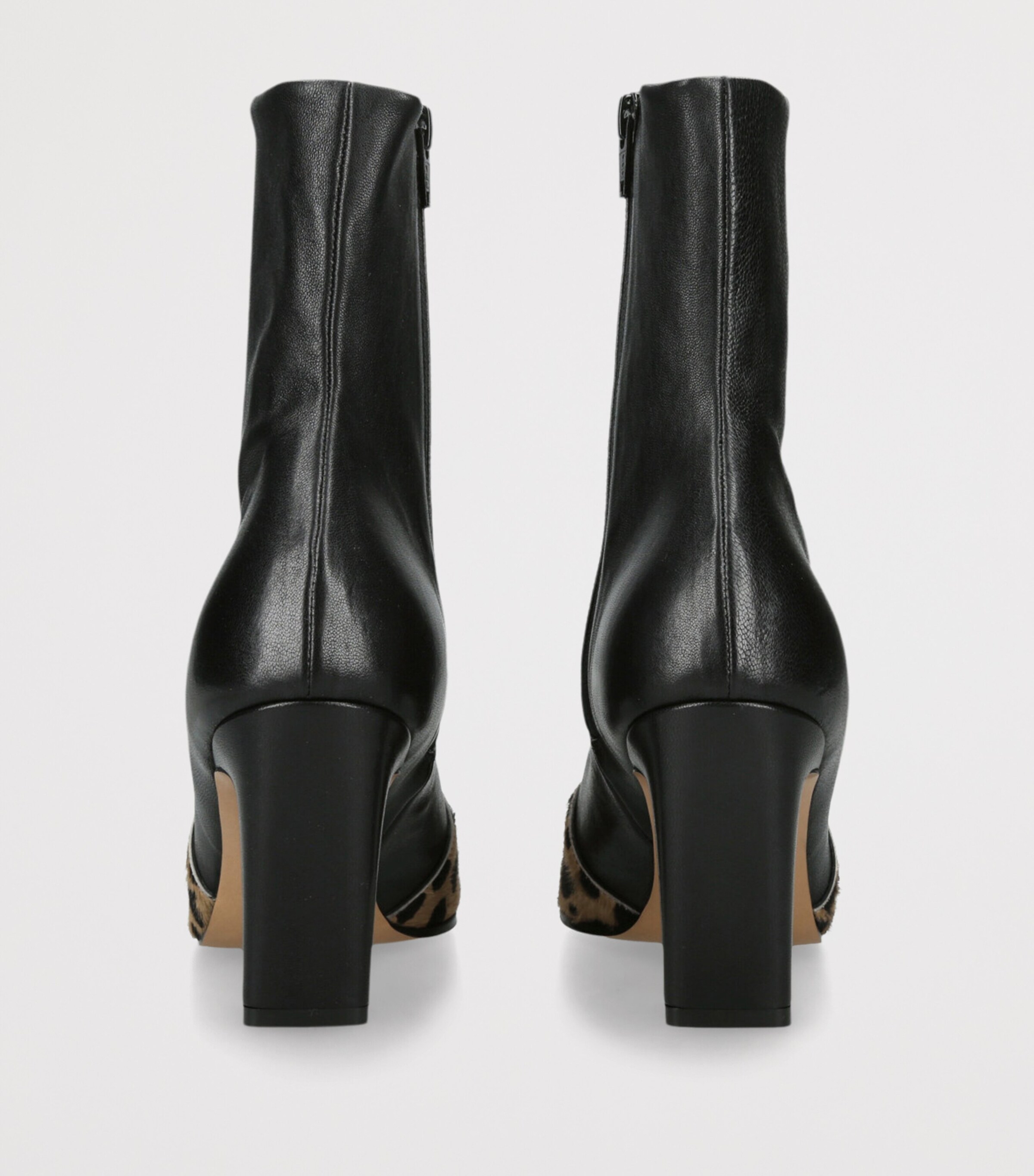 Khaite Leather Leopard-Trim Nevada Ankle Boots 85 Camel/oth Image 3