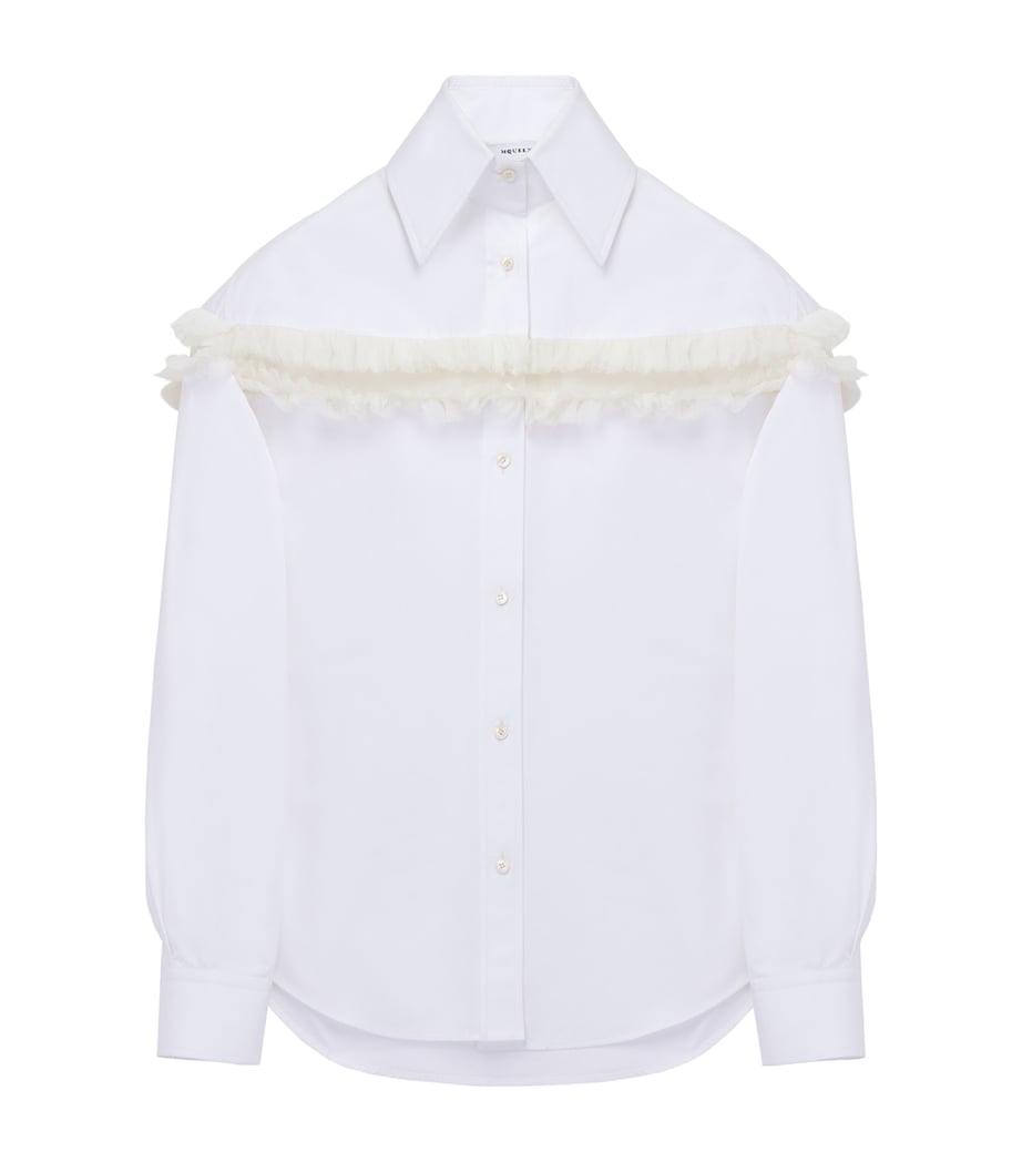 Cotton Slashed Creponne Detail Shirt 9000 Image 1