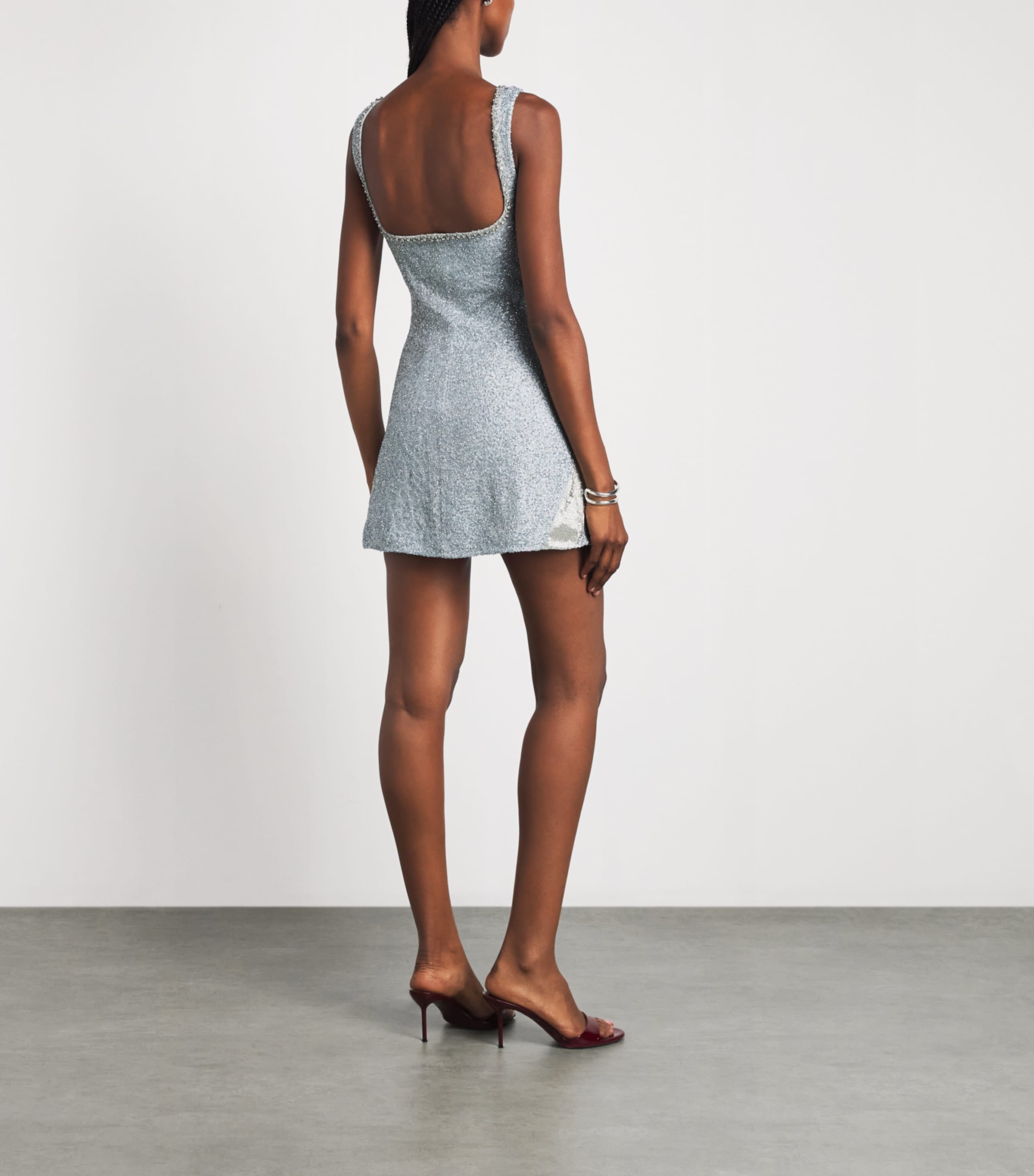 Clio Peppiatt Womens Manhattan Mini Dress Light Blue Image 4