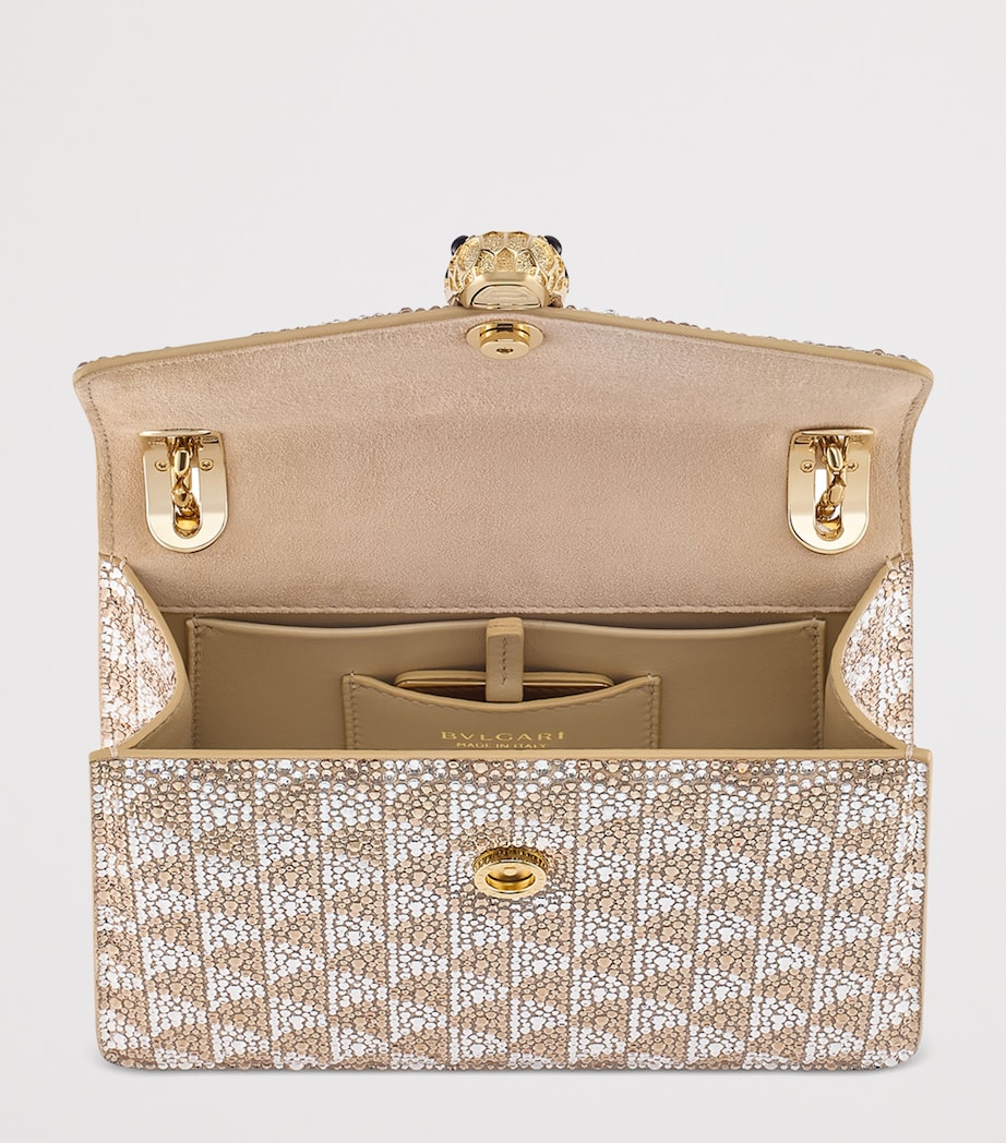 Small Crystal Serpenti Forever Day-To-Night Shoulder Bag SILVER Image 3