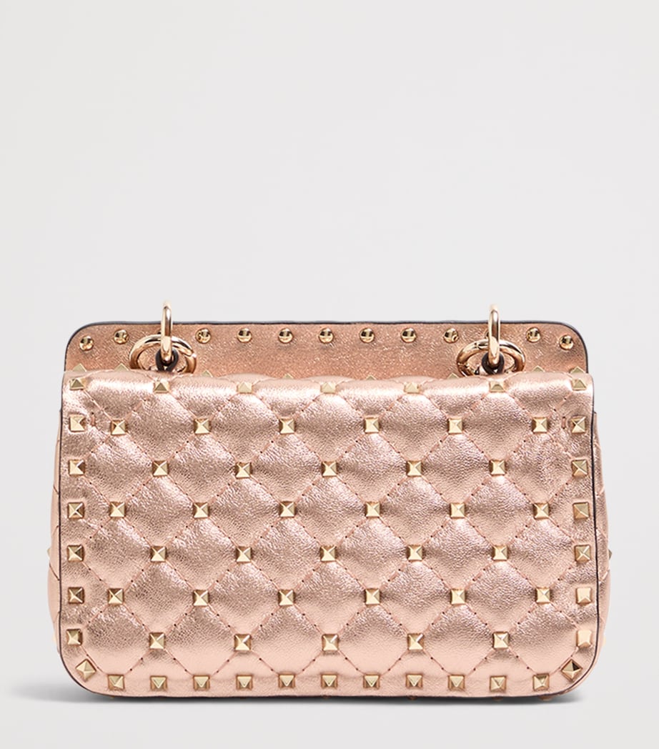 Small Leather Rockstud Spike Top-Handle Bag GF9 Image 4