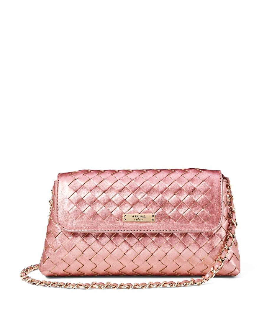 Metallic Leather Clutch Bag PINKMETALLIC Image 1